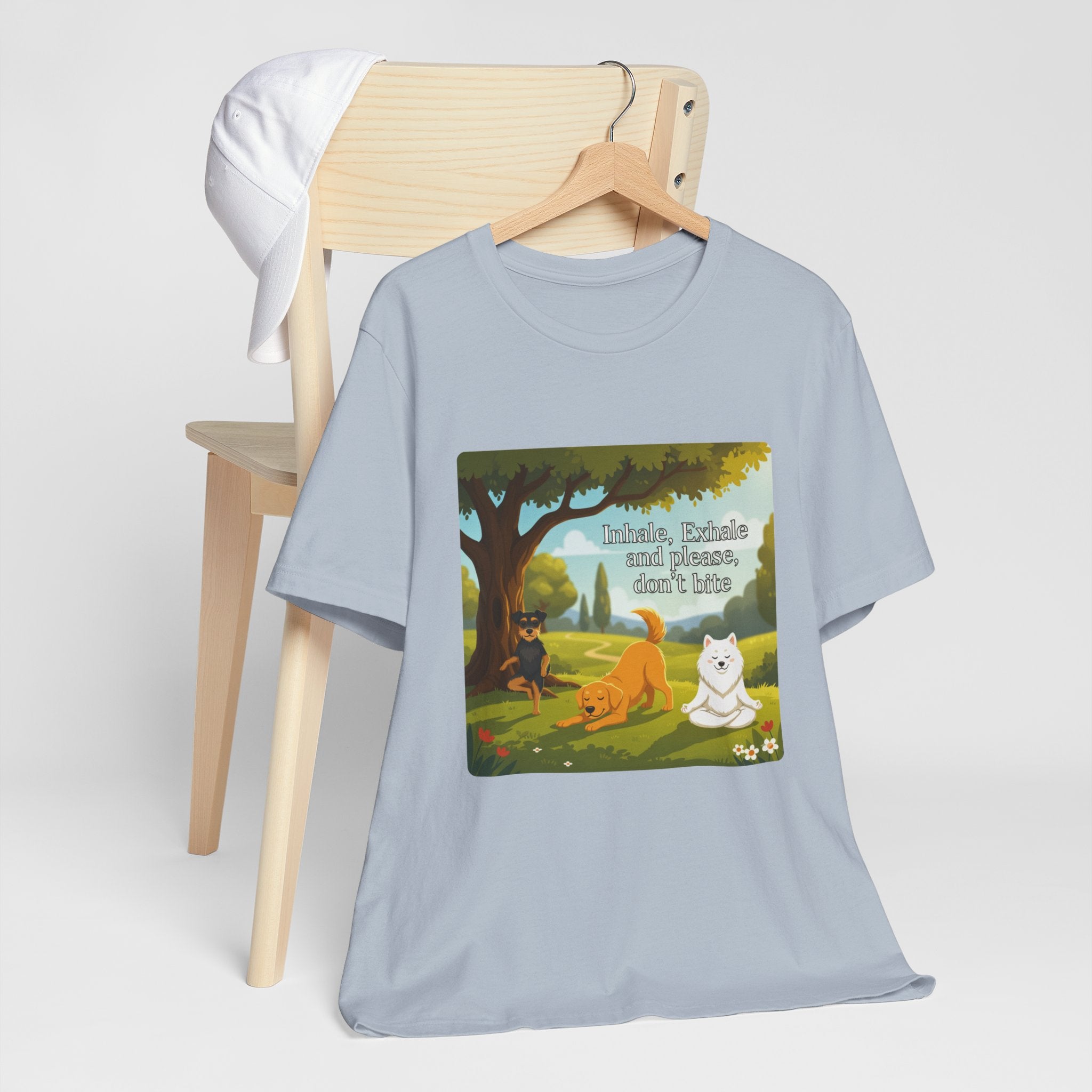 Pawmaste Unisex Shirt, Funny Inhale Exhale Dog Tee, Yoga Lover Gift, Dog Owner Graphic T-shirt