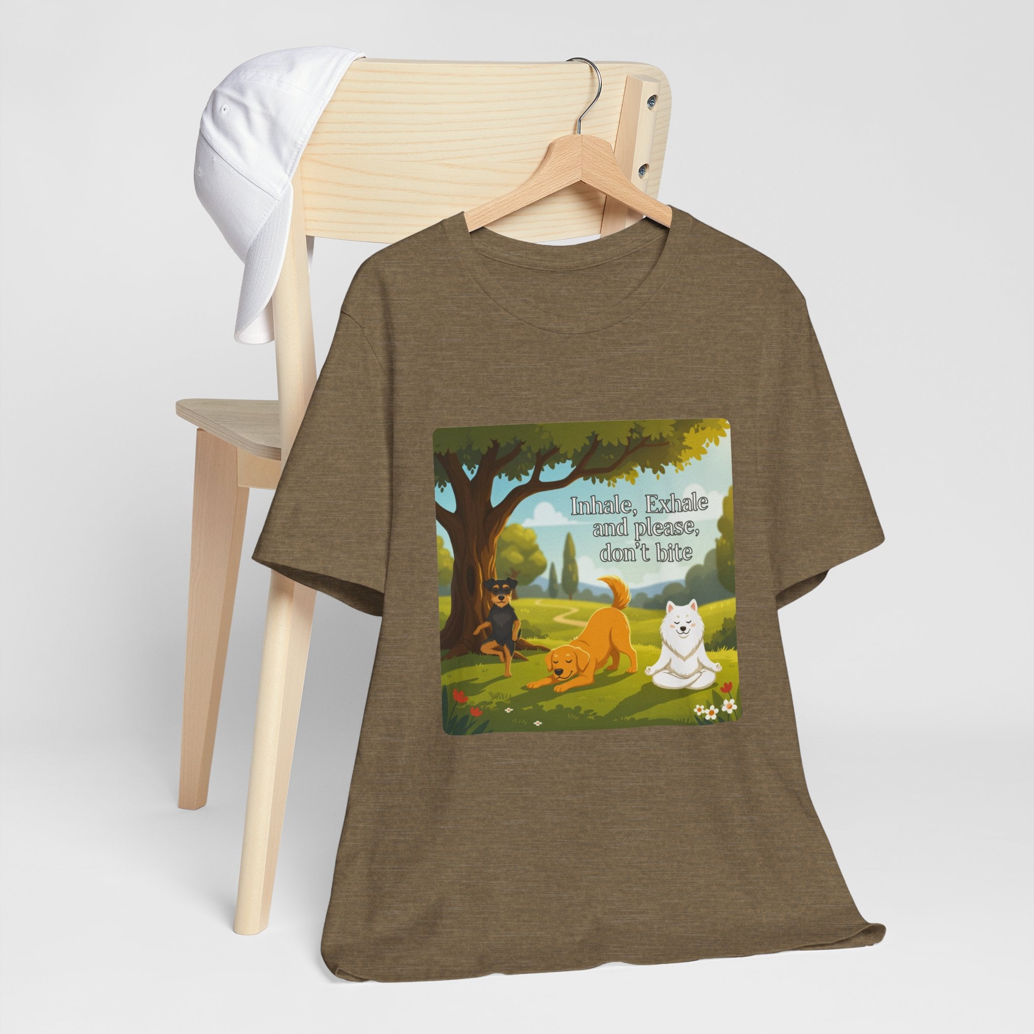Pawmaste Unisex Shirt, Funny Inhale Exhale Dog Tee, Yoga Lover Gift, Dog Owner Graphic T-shirt