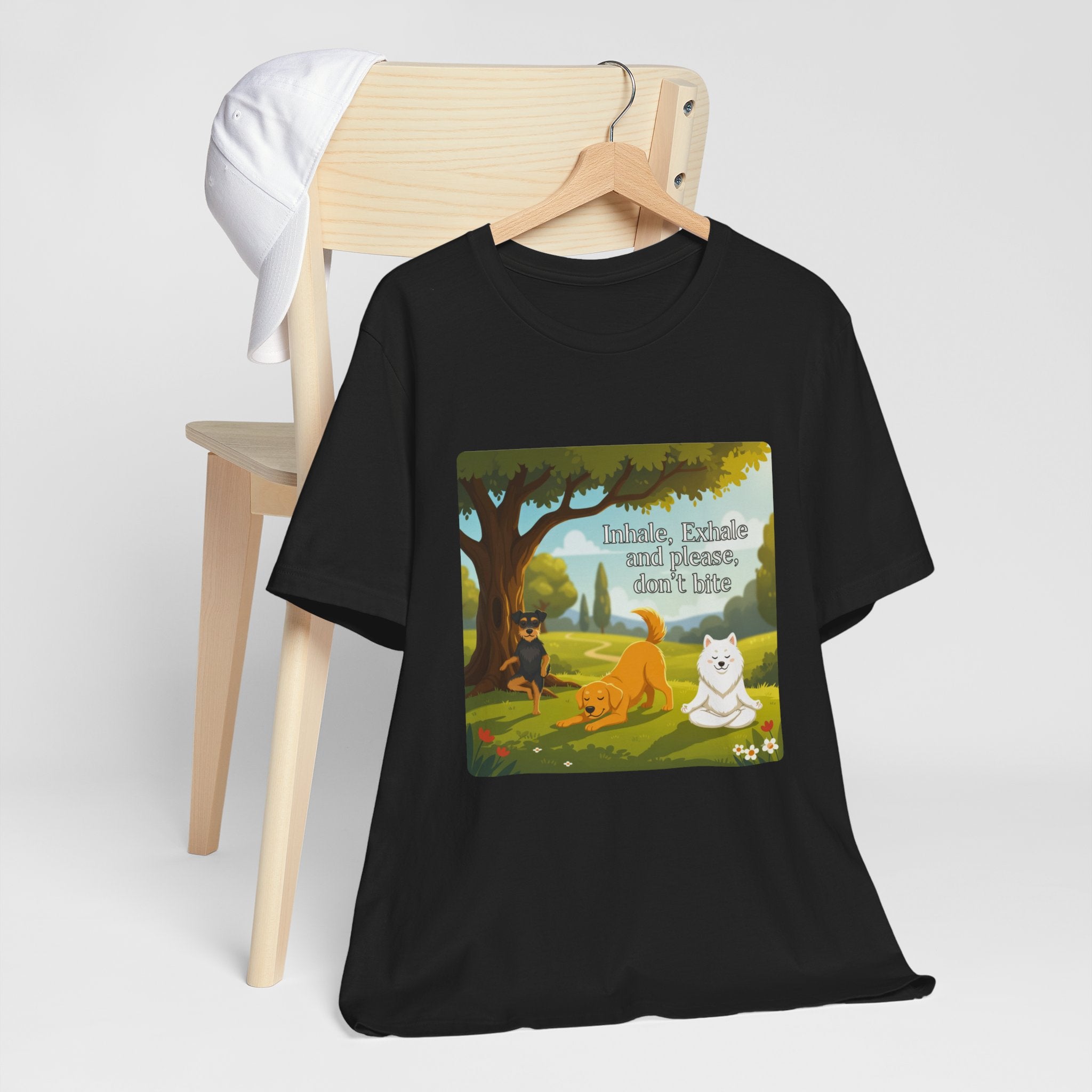 Pawmaste Unisex Shirt, Funny Inhale Exhale Dog Tee, Yoga Lover Gift, Dog Owner Graphic T-shirt