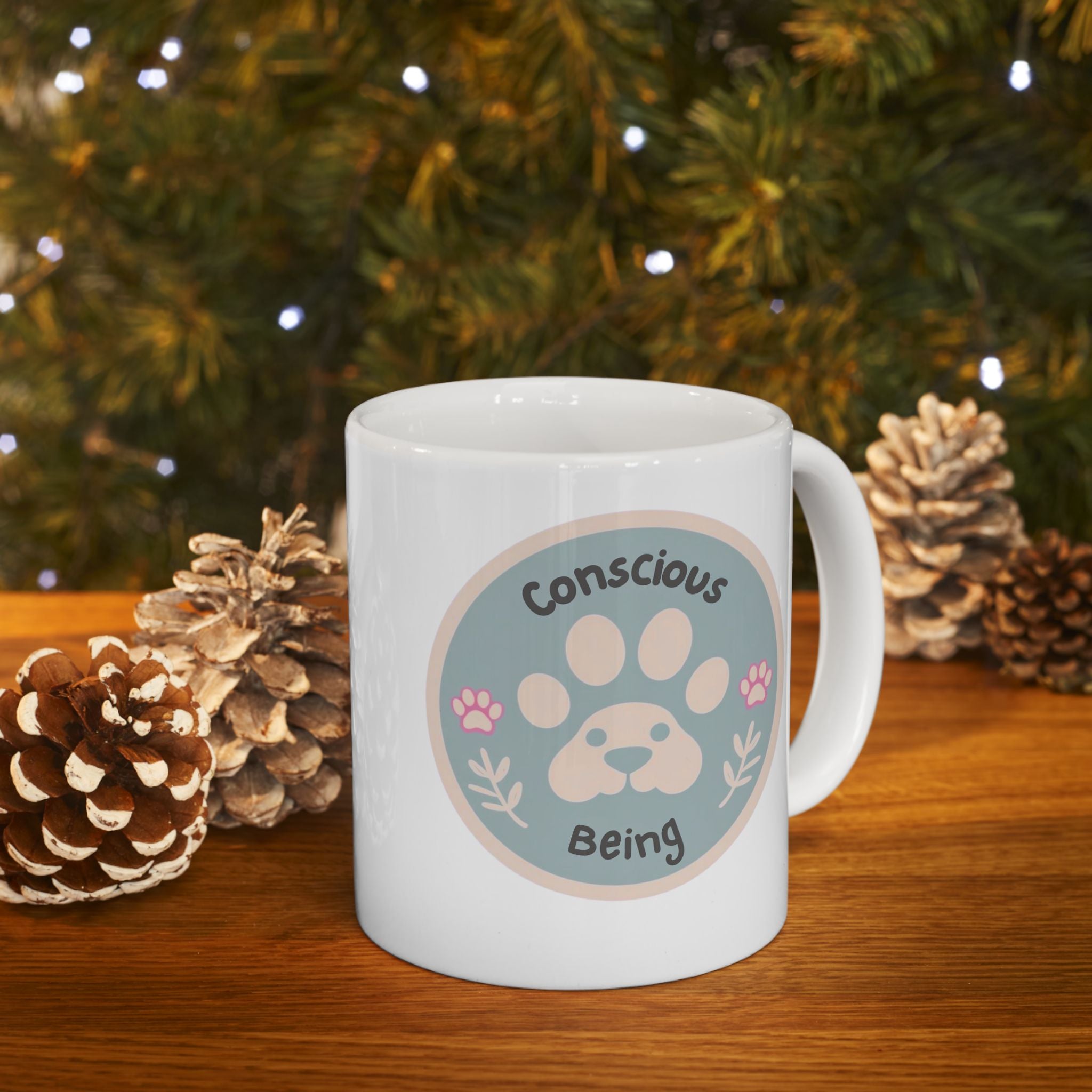 Conscious Being 11oz Mug – Paw Print Edition