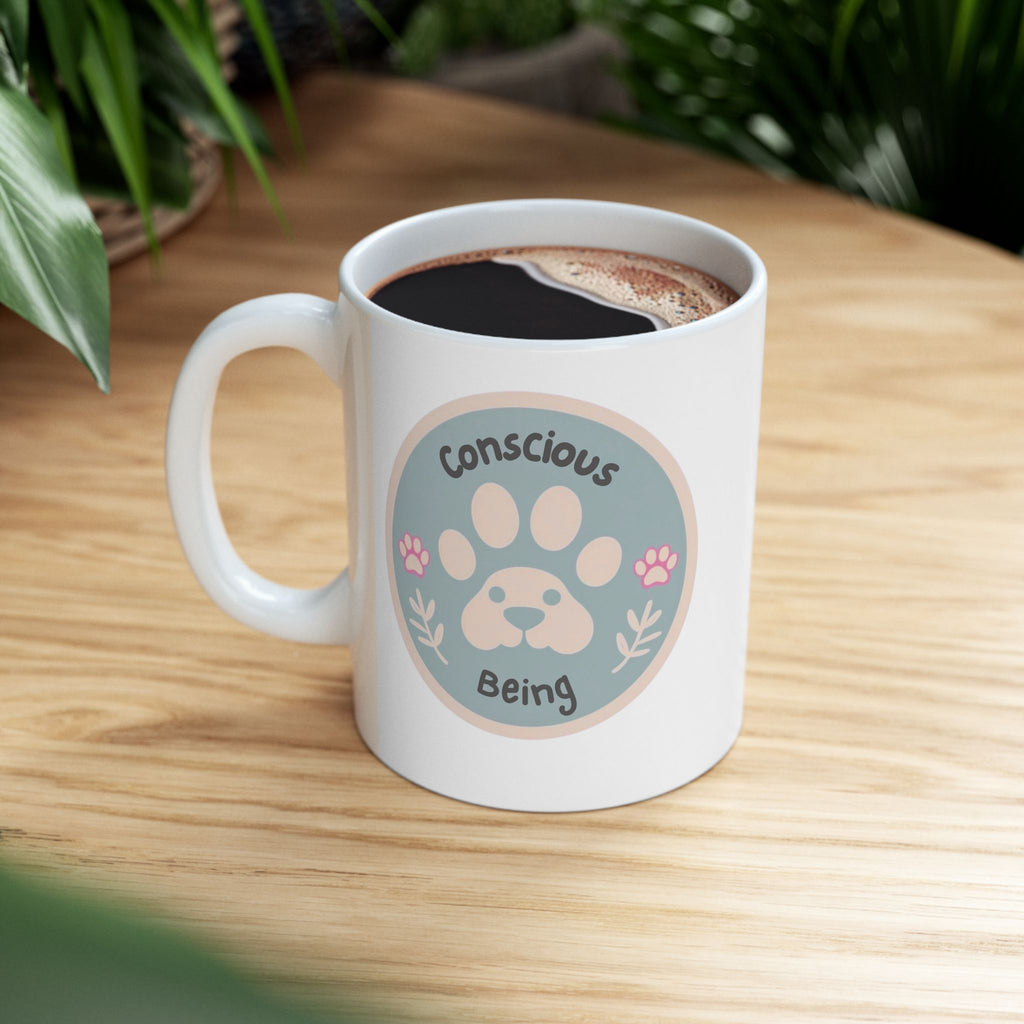 Conscious Being 11oz Mug – Paw Print Edition