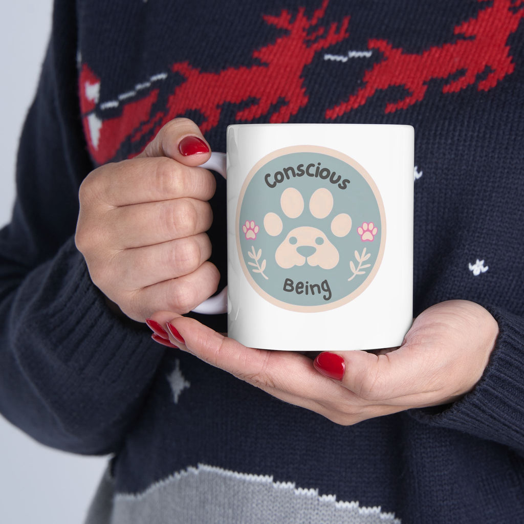 Conscious Being 11oz Mug – Paw Print Edition