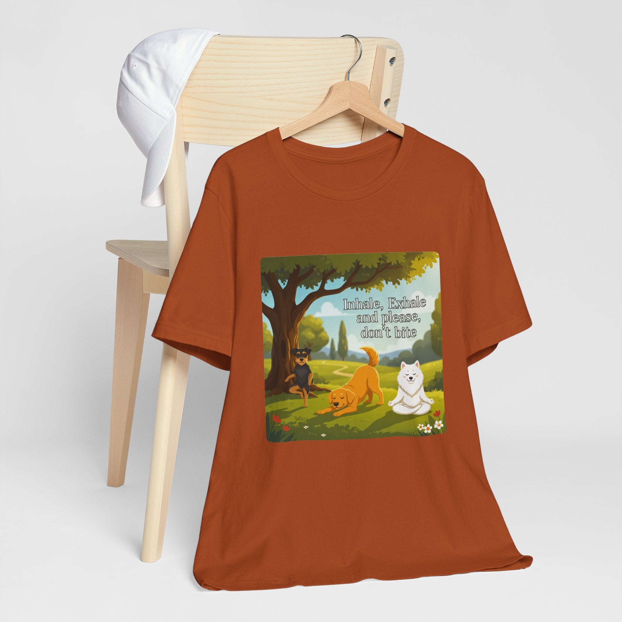 Pawmaste Unisex Shirt, Funny Inhale Exhale Dog Tee, Yoga Lover Gift, Dog Owner Graphic T-shirt