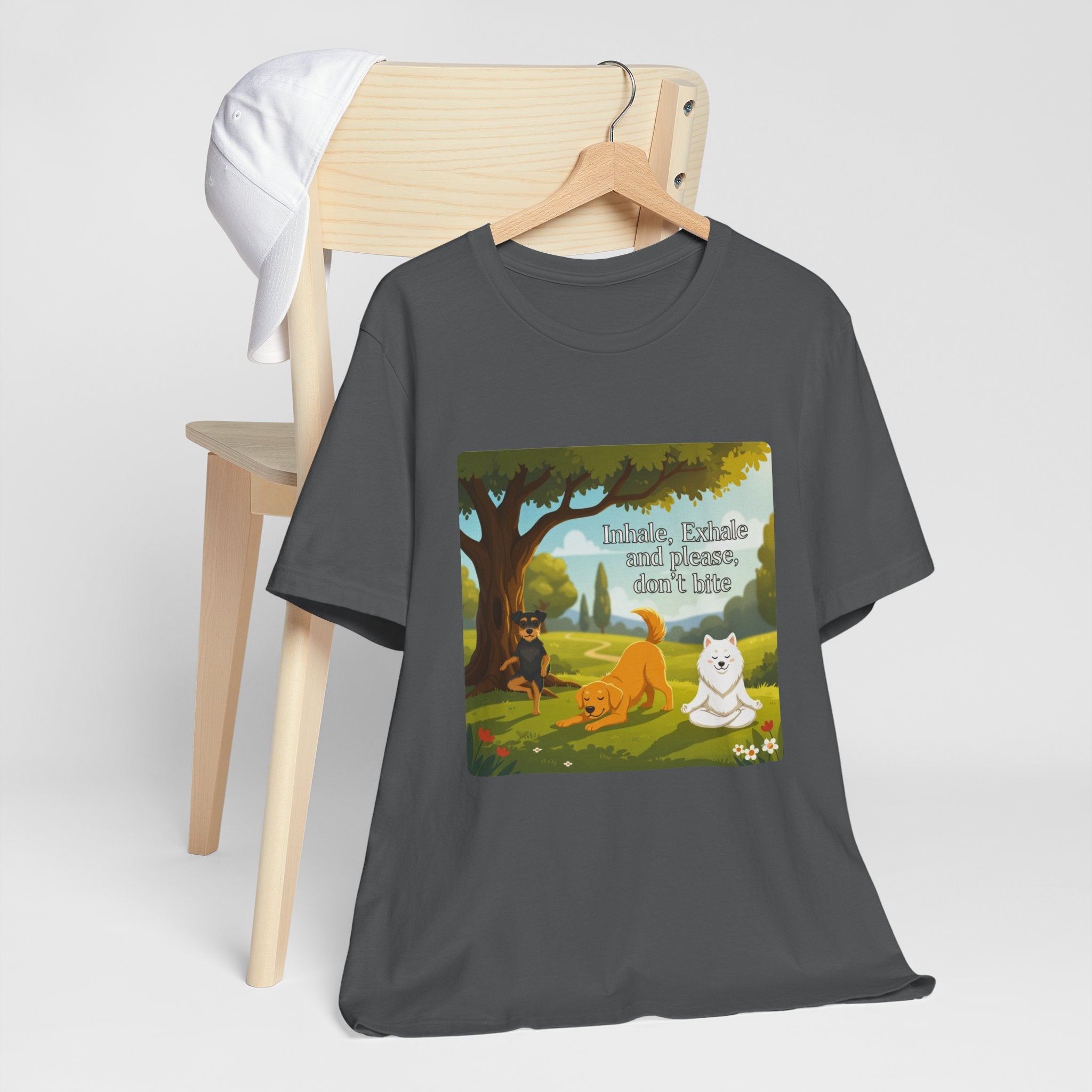 Pawmaste Unisex Shirt, Funny Inhale Exhale Dog Tee, Yoga Lover Gift, Dog Owner Graphic T-shirt