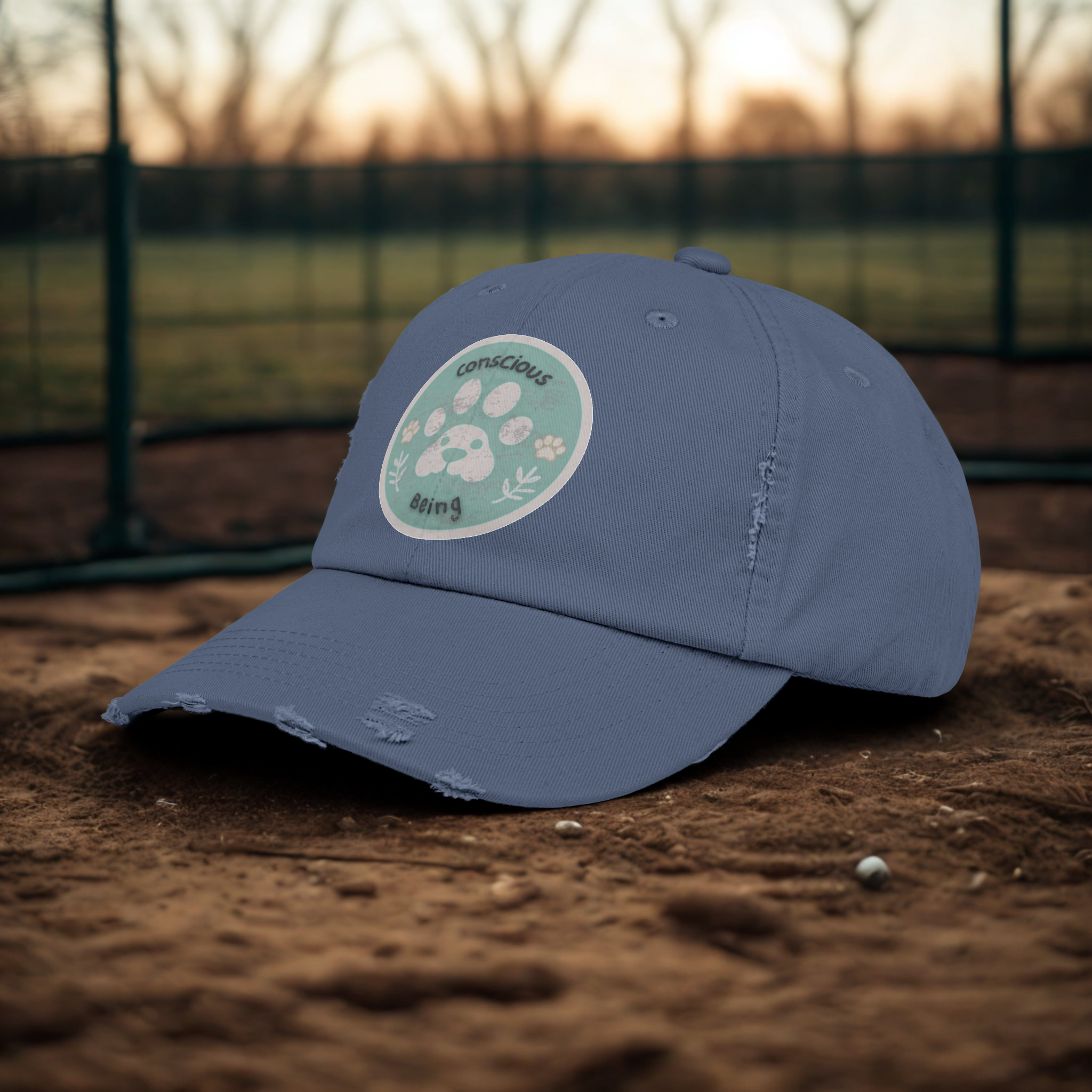 Distressed Cap - Conscious Being Logo - Unisex