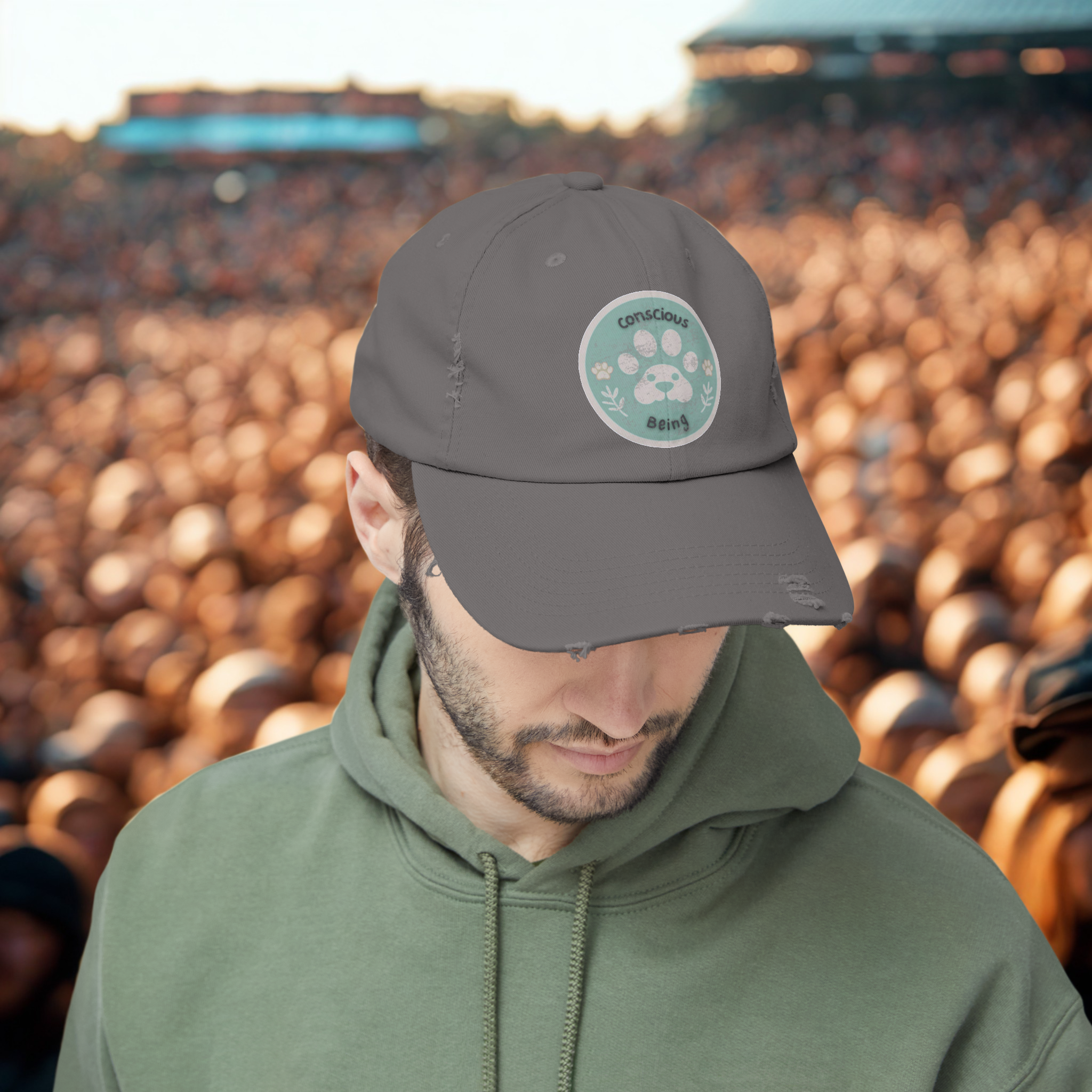 Distressed Cap - Conscious Being Logo - Unisex