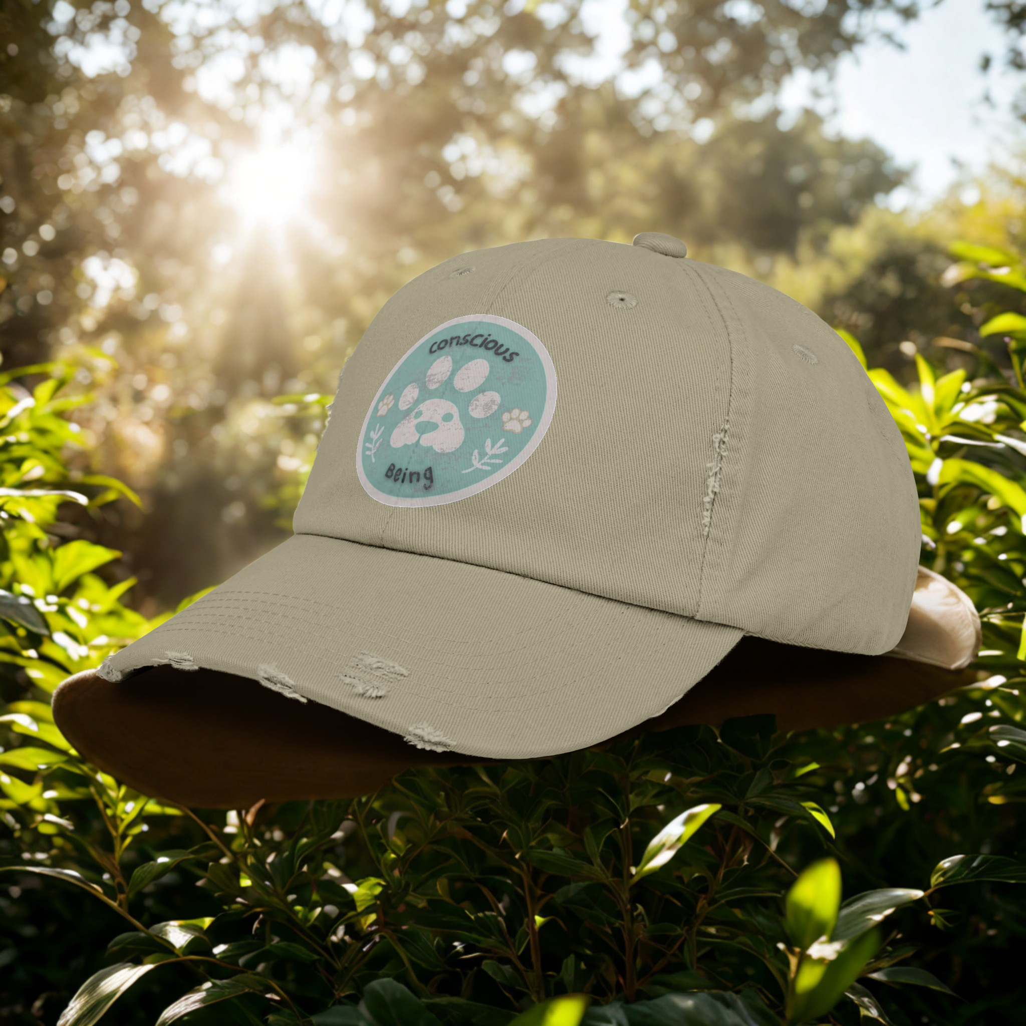 Distressed Cap - Conscious Being Logo - Unisex