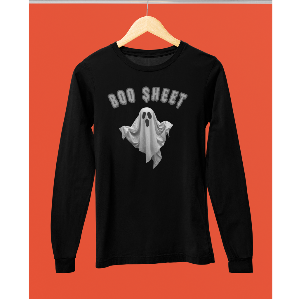 Boo Sheet Halloween Long Sleeve Shirt, Unisex - Funny Apparel for Trick or Treating, Spooky Gift, Costume Party Wear, Scary Ghost Tee, Fall