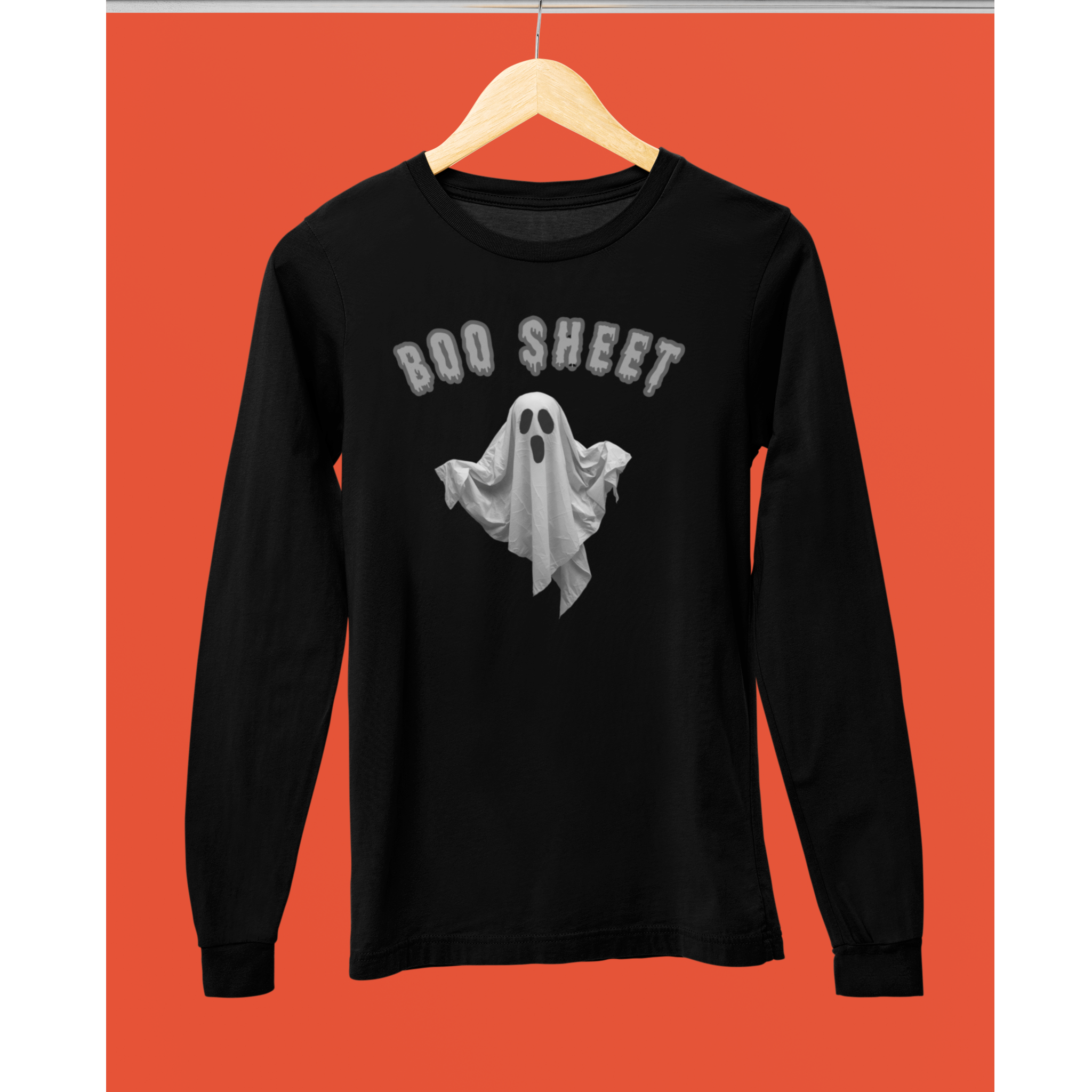 Boo Sheet Halloween Long Sleeve Shirt, Unisex - Funny Apparel for Trick or Treating, Spooky Gift, Costume Party Wear, Scary Ghost Tee, Fall