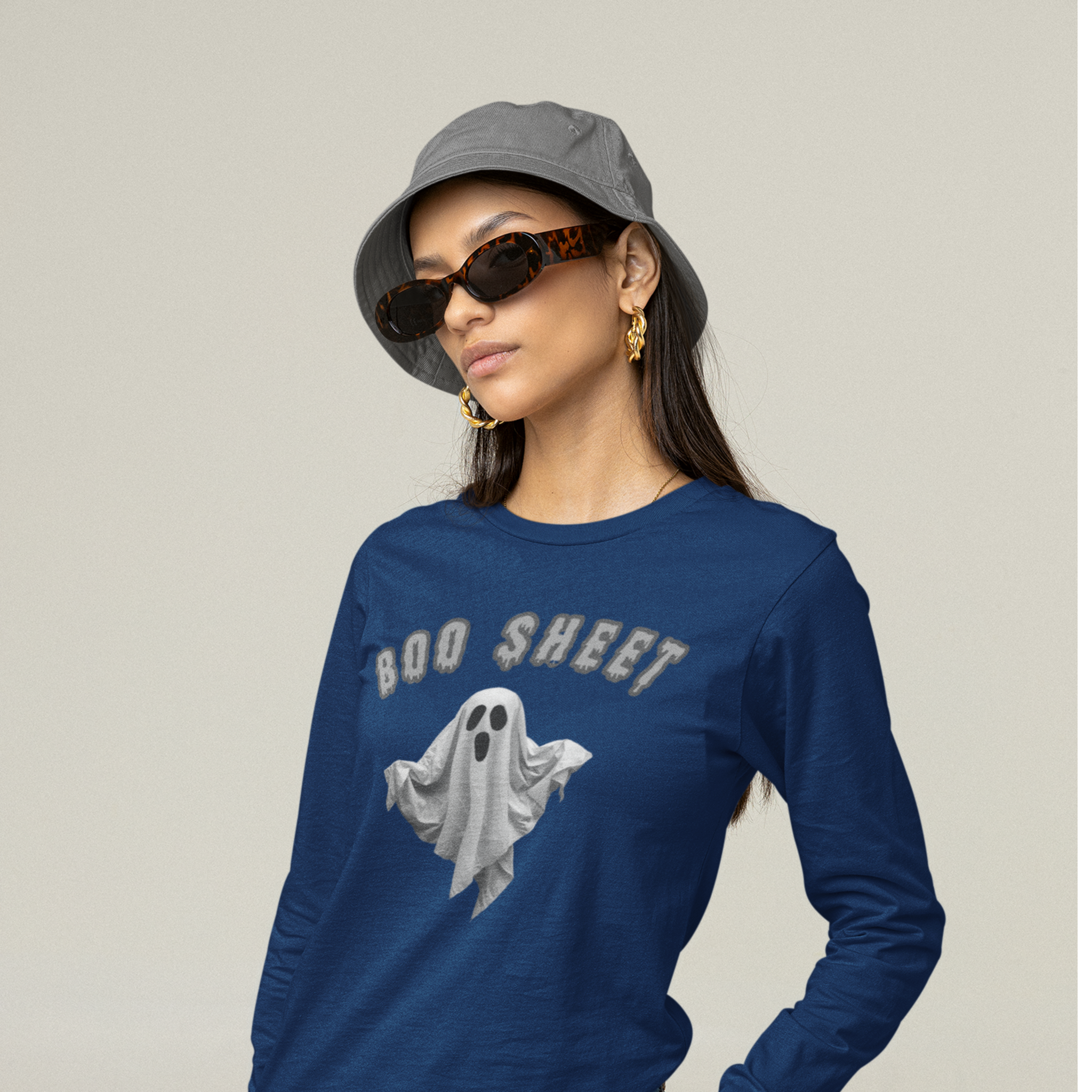 Boo Sheet Halloween Long Sleeve Shirt, Unisex - Funny Apparel for Trick or Treating, Spooky Gift, Costume Party Wear, Scary Ghost Tee, Fall