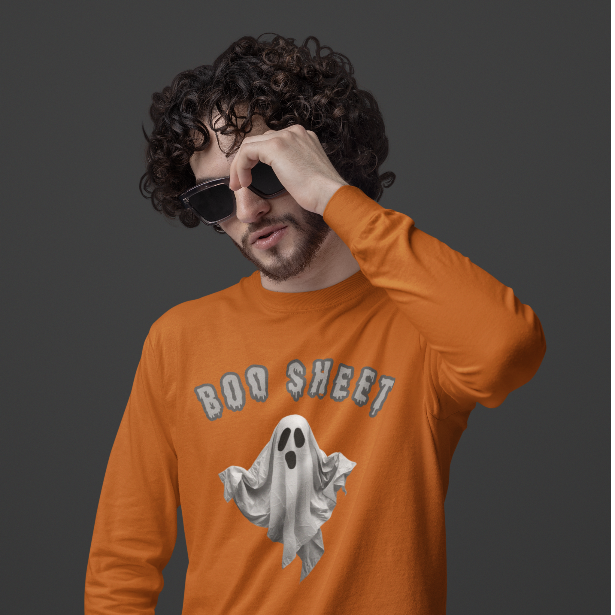 Boo Sheet Halloween Long Sleeve Shirt, Unisex - Funny Apparel for Trick or Treating, Spooky Gift, Costume Party Wear, Scary Ghost Tee, Fall