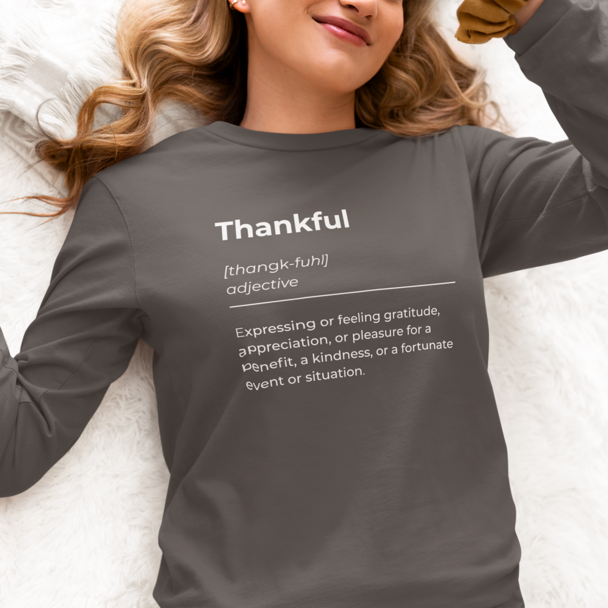 Thankful Meaning Shirt - Unisex Tee, Long Sleeve Graphic T-Shirt, Comfortable Fall Apparel, Grateful Gift Idea, Thanksgiving Top