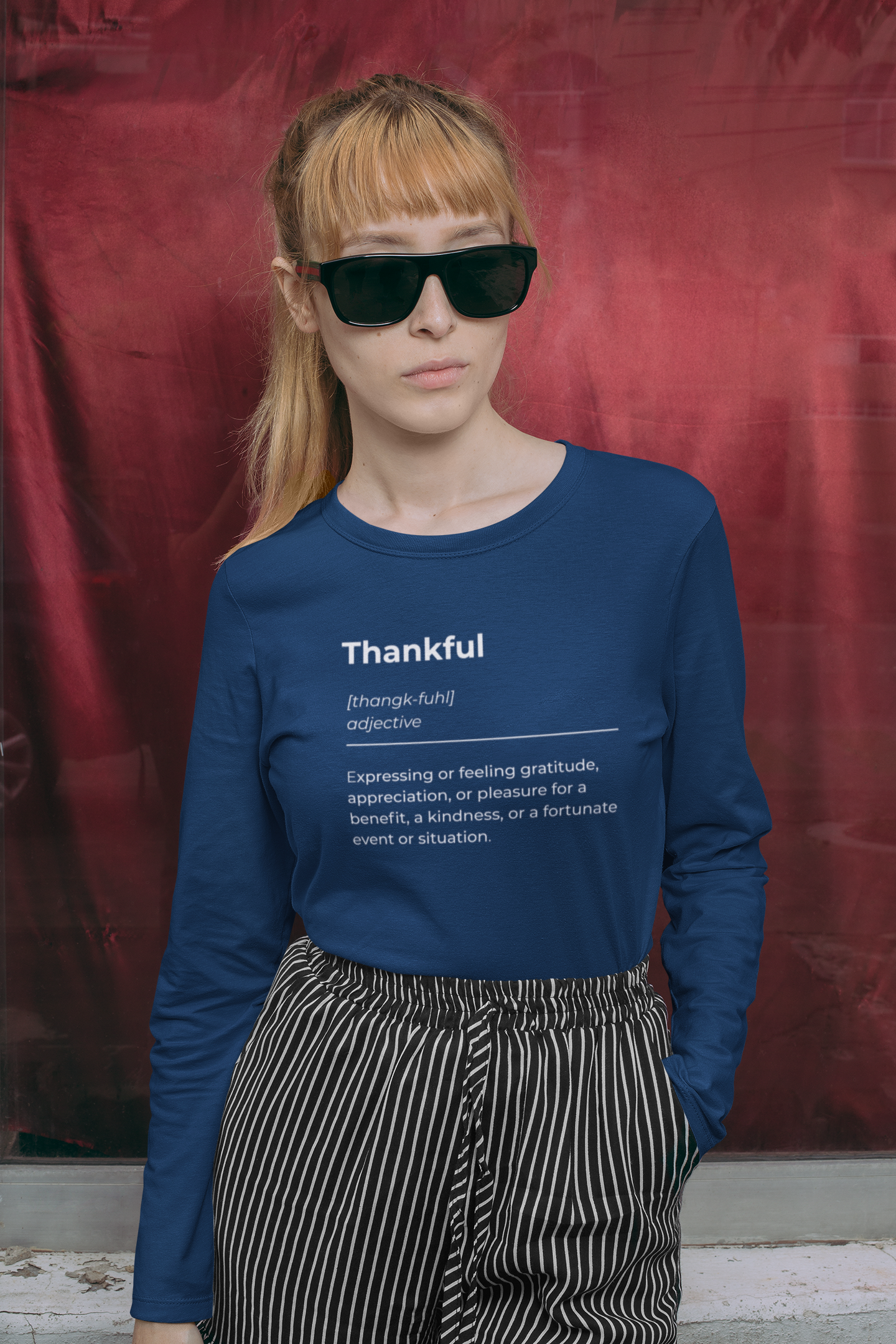 Thankful Meaning Shirt - Unisex Tee, Long Sleeve Graphic T-Shirt, Comfortable Fall Apparel, Grateful Gift Idea, Thanksgiving Top