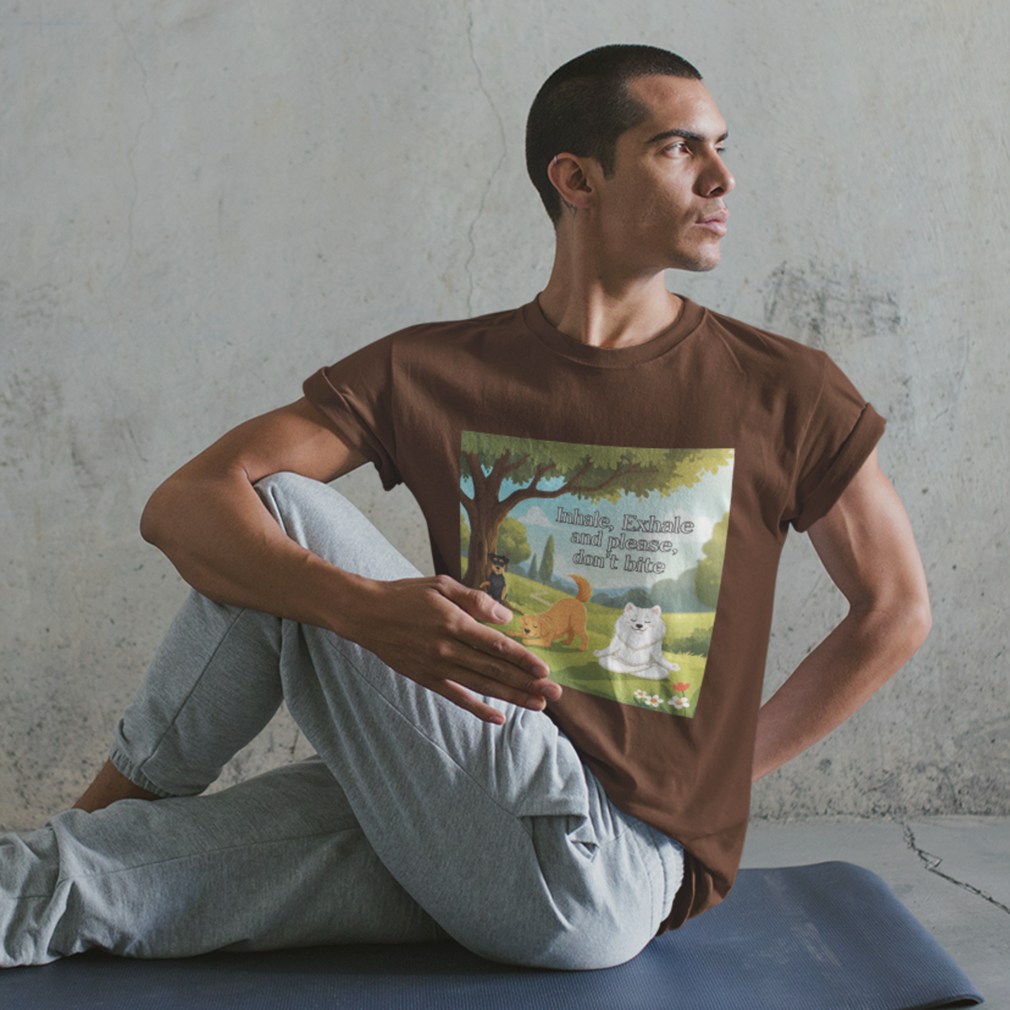 Pawmaste Unisex Shirt, Funny Inhale Exhale Dog Tee, Yoga Lover Gift, Dog Owner Graphic T-shirt