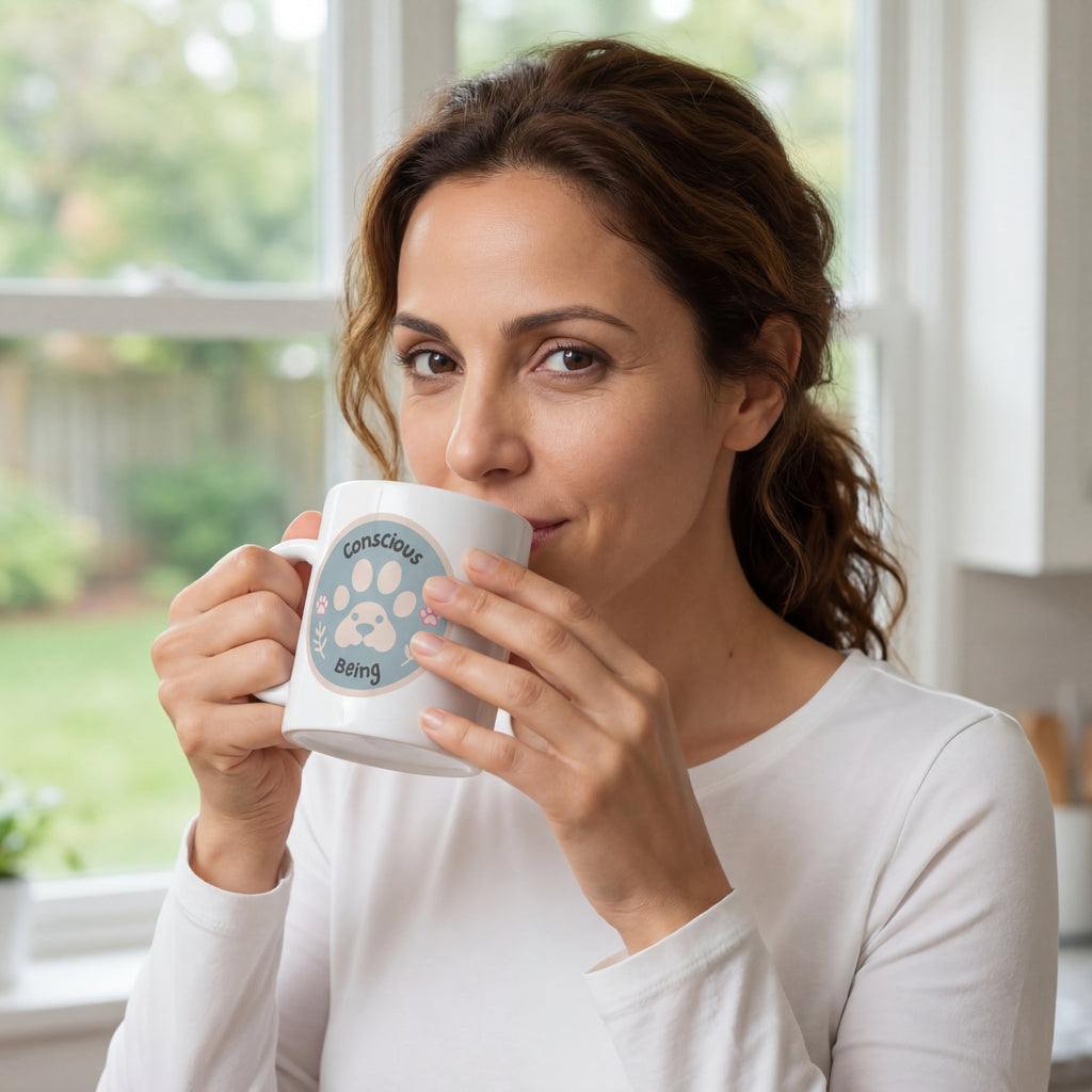 Conscious Being 11oz Mug – Paw Print Edition