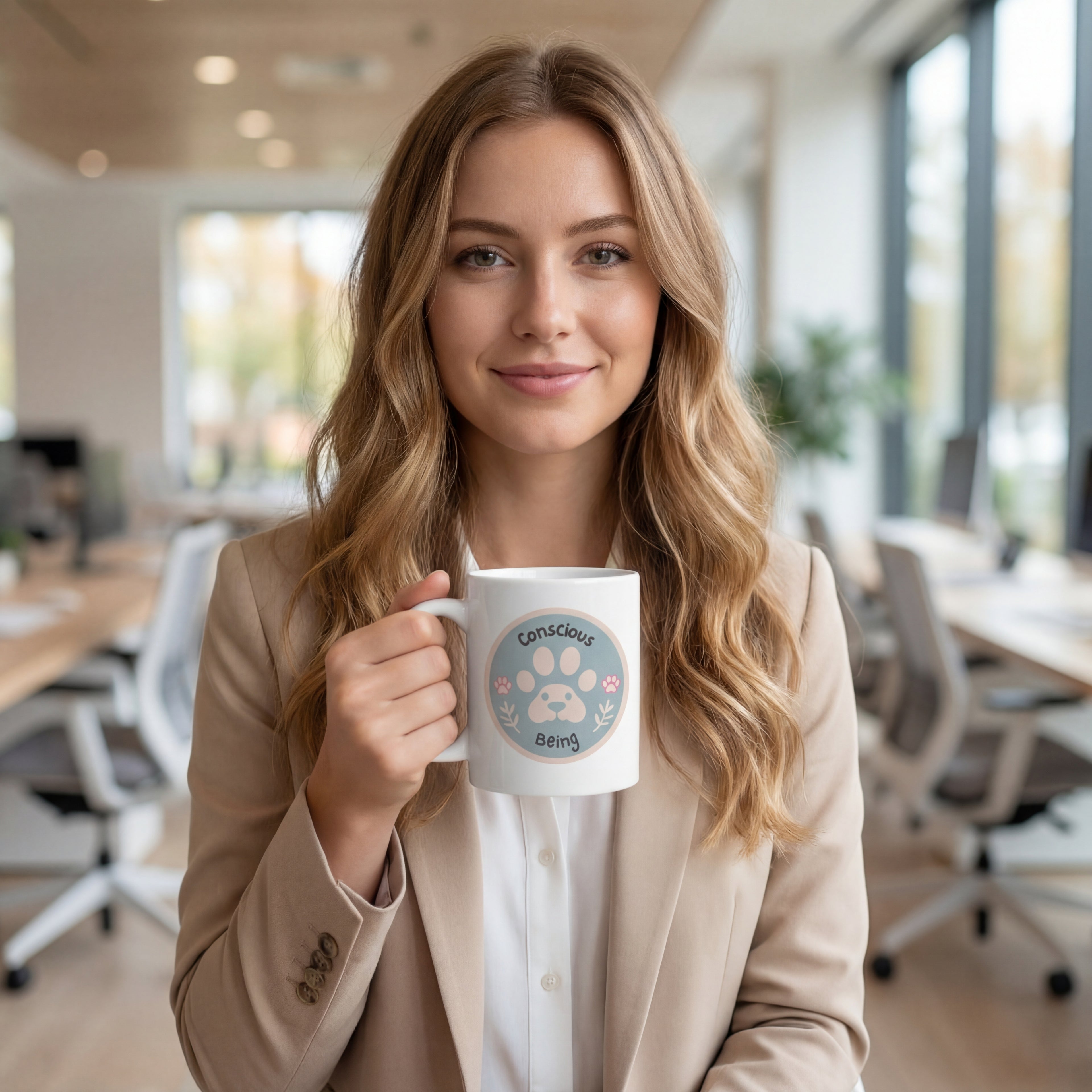 Conscious Being 11oz Mug – Paw Print Edition