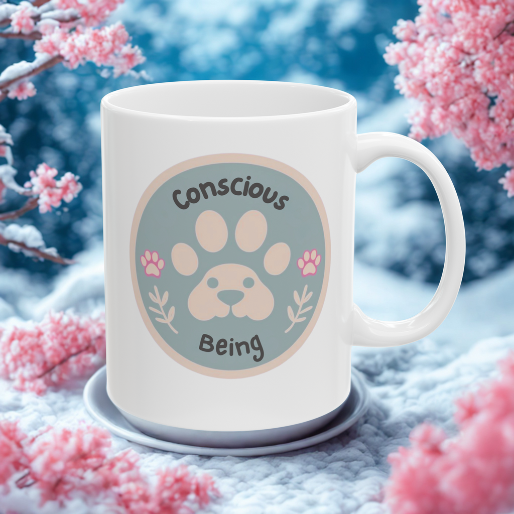 Conscious Being 11oz Mug – Paw Print Edition