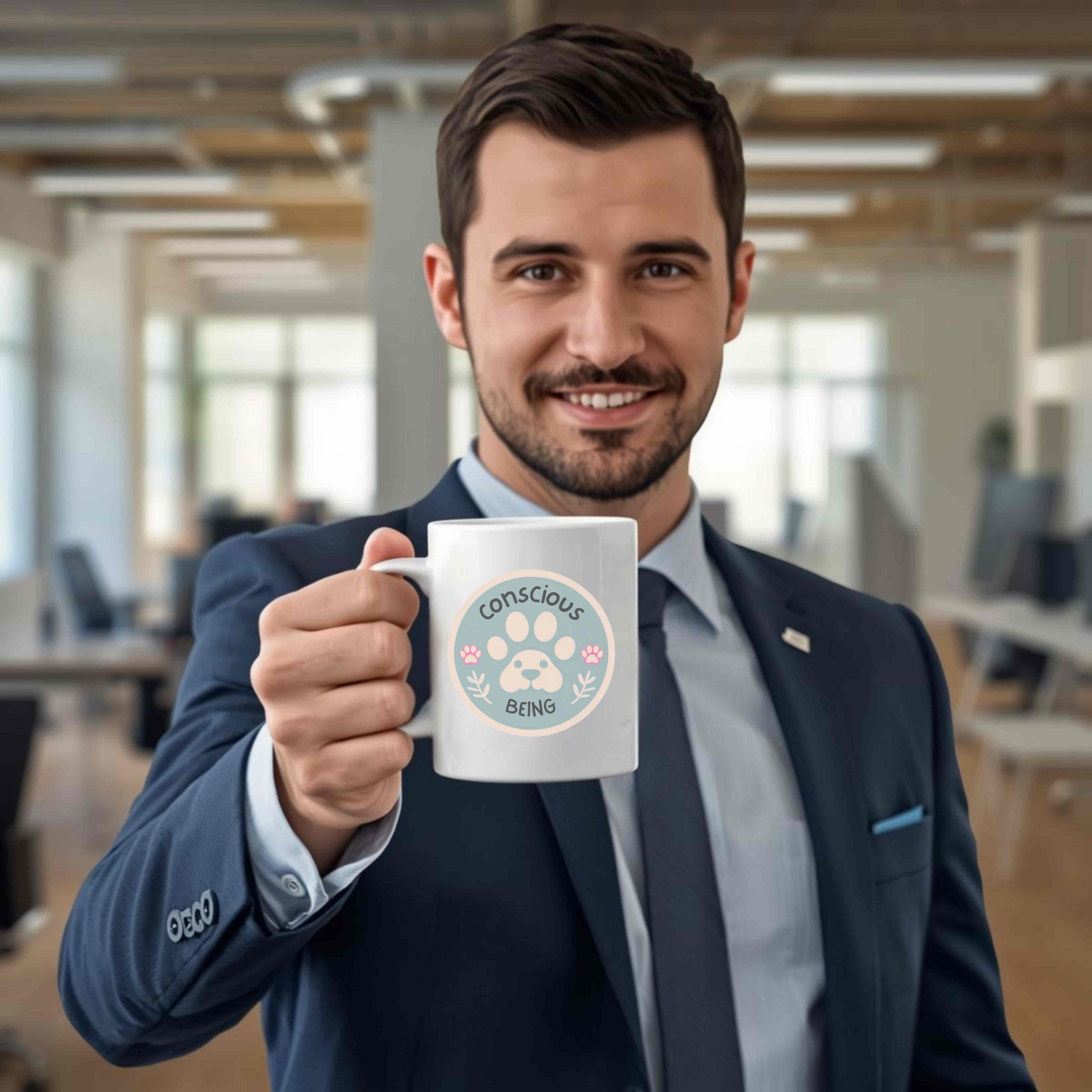 Conscious Being 11oz Mug – Paw Print Edition