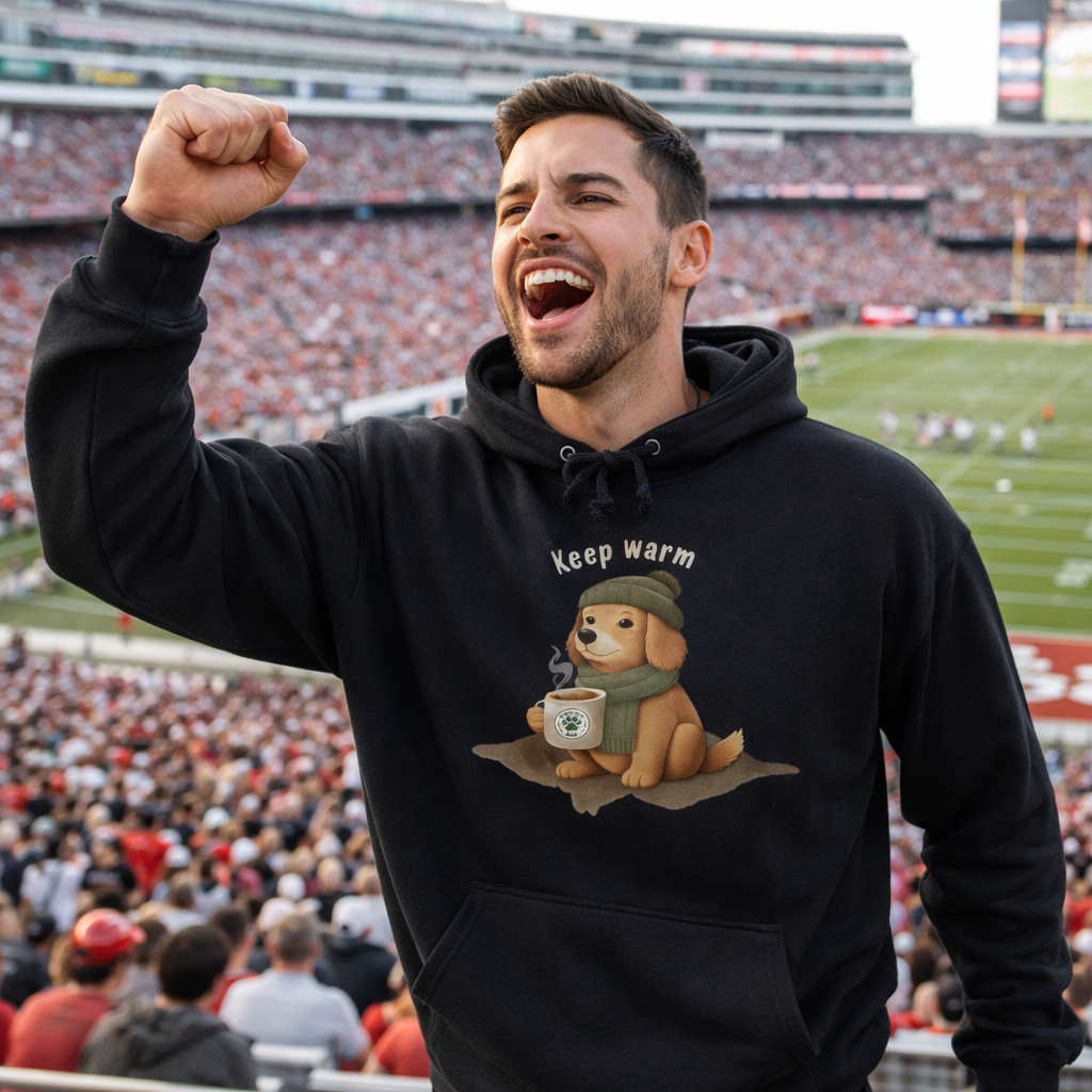 Keep Warm Hoodie – Cozy Dog Winter Sweatshirt - French Terry Hoodie