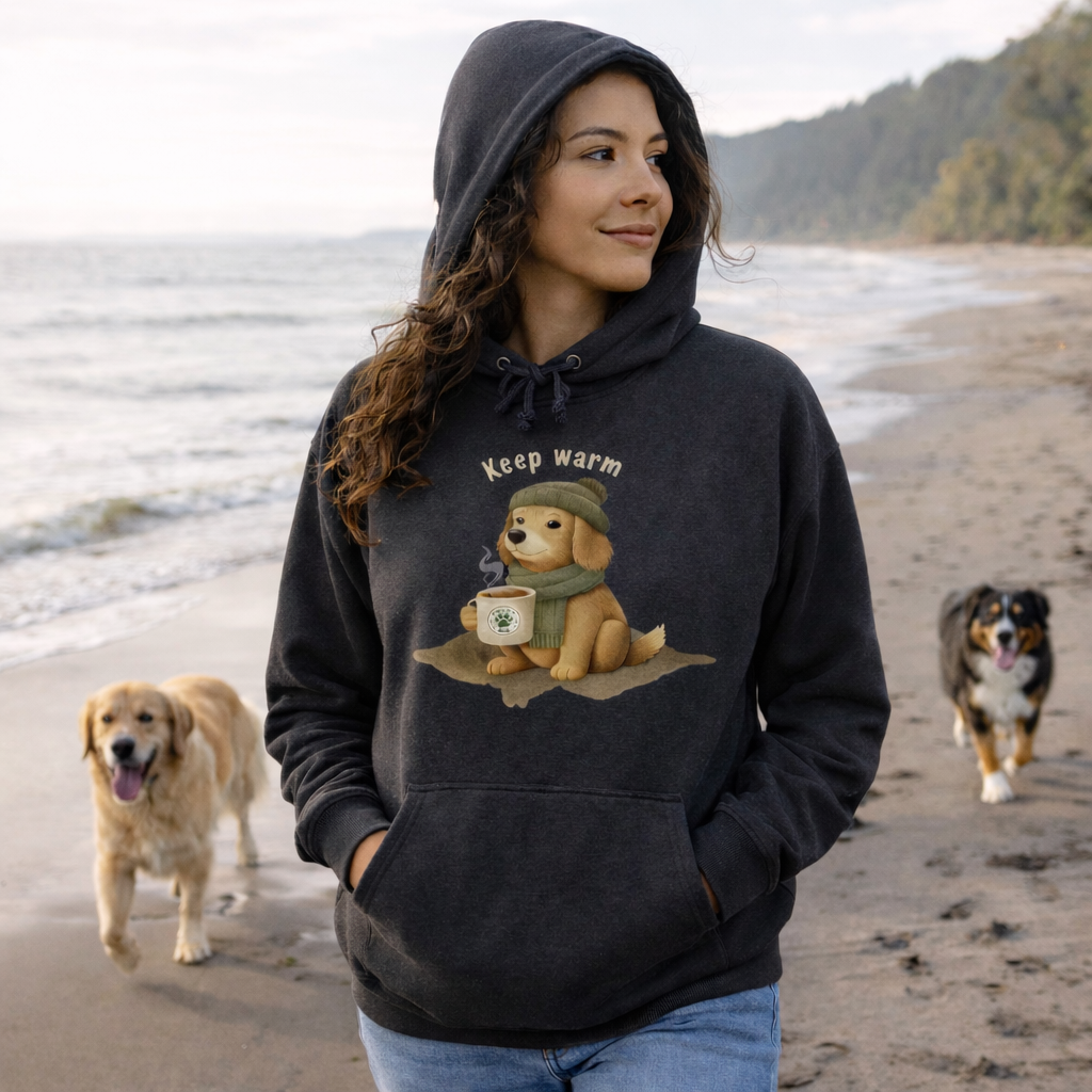Keep Warm Hoodie – Cozy Dog Winter Sweatshirt - French Terry Hoodie