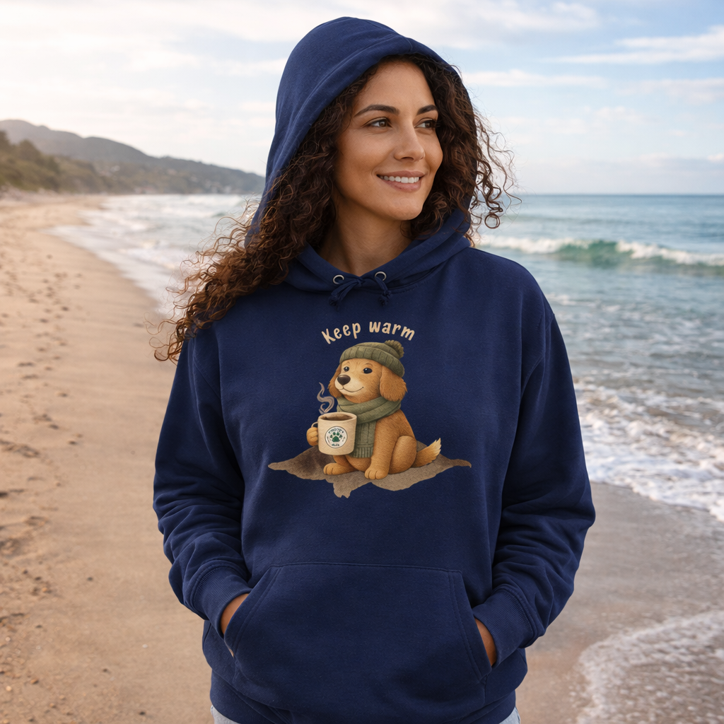 Keep Warm Hoodie – Cozy Dog Winter Sweatshirt - French Terry Hoodie