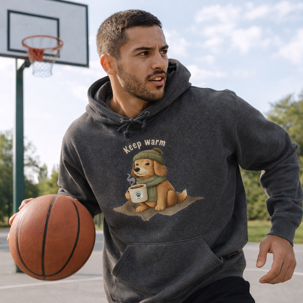 Keep Warm Hoodie – Cozy Dog Winter Sweatshirt - French Terry Hoodie