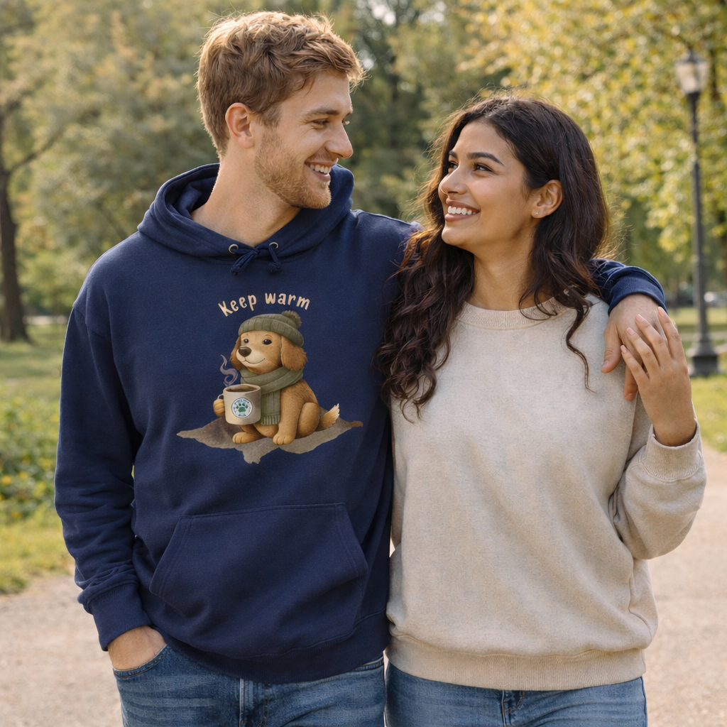 Keep Warm Hoodie – Cozy Dog Winter Sweatshirt - French Terry Hoodie