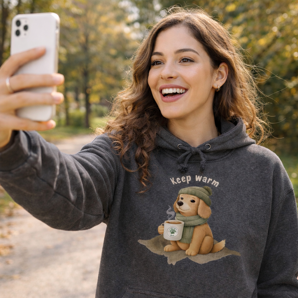 Keep Warm Hoodie – Cozy Dog Winter Sweatshirt - French Terry Hoodie