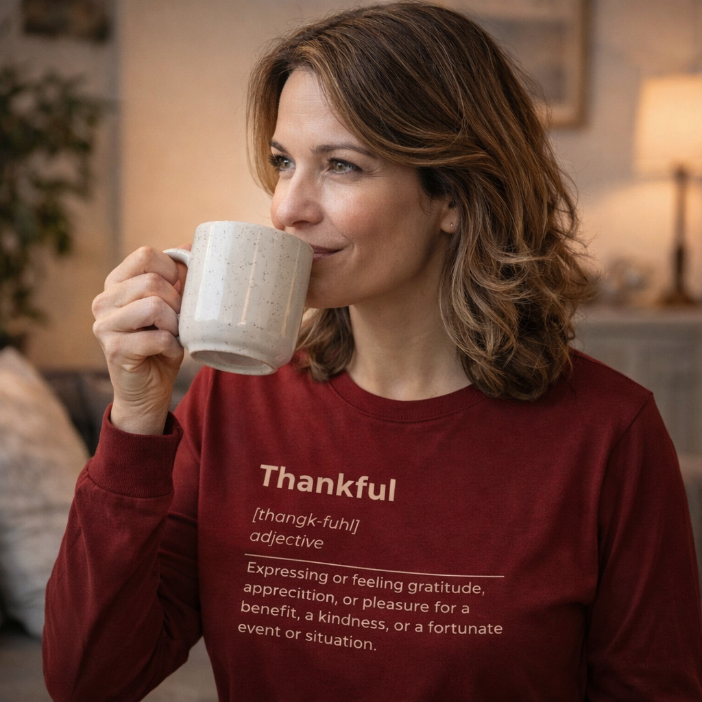 Thankful Definition Shirt – Gratitude-Inspired Long Sleeve