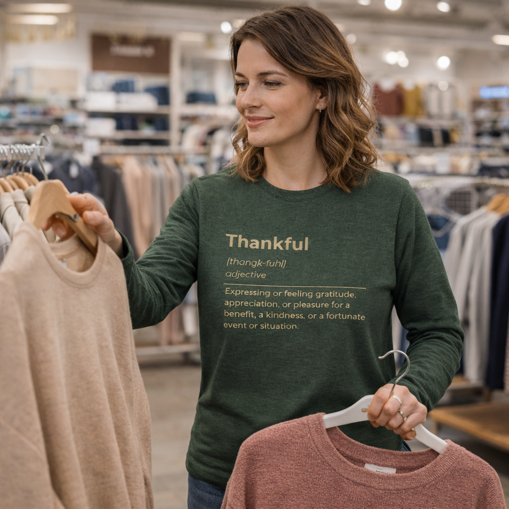 Thankful Definition Shirt – Gratitude-Inspired Long Sleeve