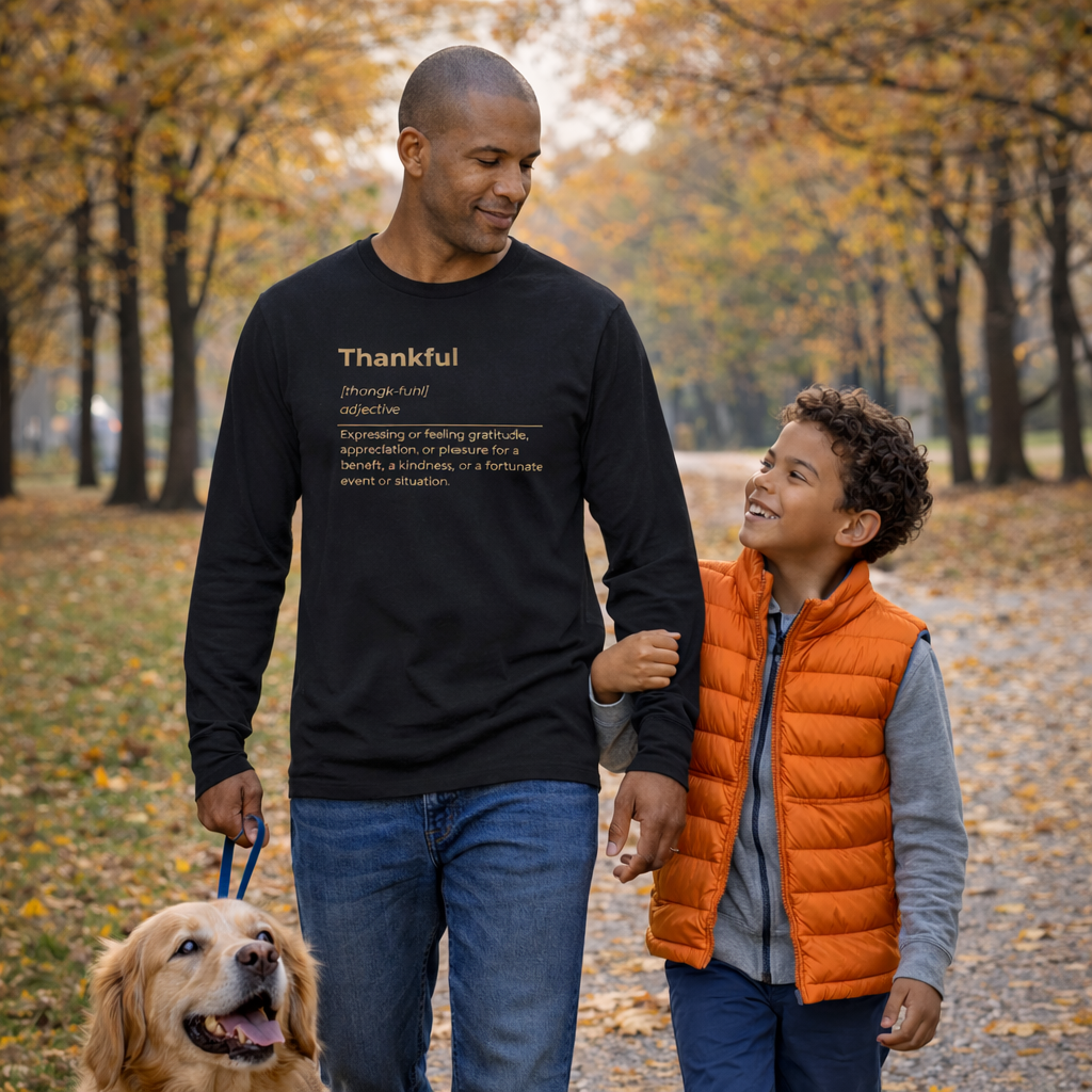 Thankful Definition Shirt – Gratitude-Inspired Long Sleeve