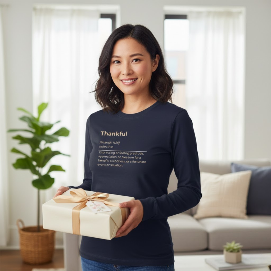 Thankful Definition Shirt – Gratitude-Inspired Long Sleeve
