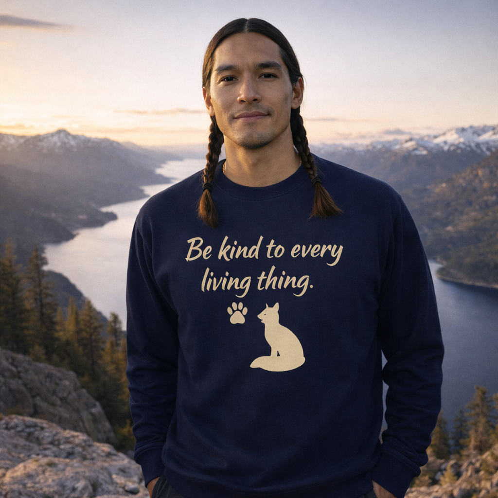 Be Kind to Every Living Thing Sweatshirt – Fox & Paw Edition