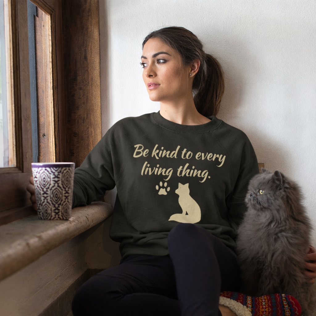 Be Kind to Every Living Thing Sweatshirt – Fox & Paw Edition
