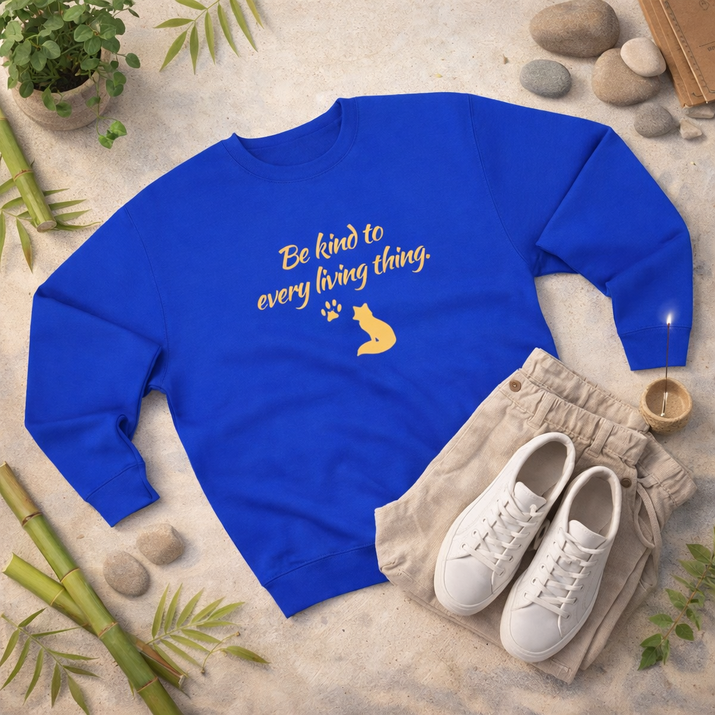 Be Kind to Every Living Thing Sweatshirt – Fox & Paw Edition