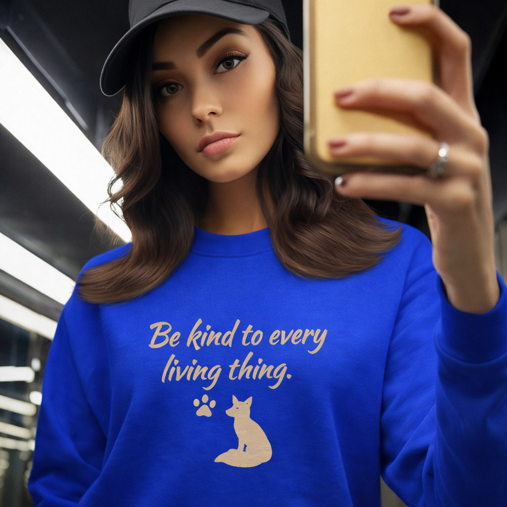 Be Kind to Every Living Thing Sweatshirt – Fox & Paw Edition