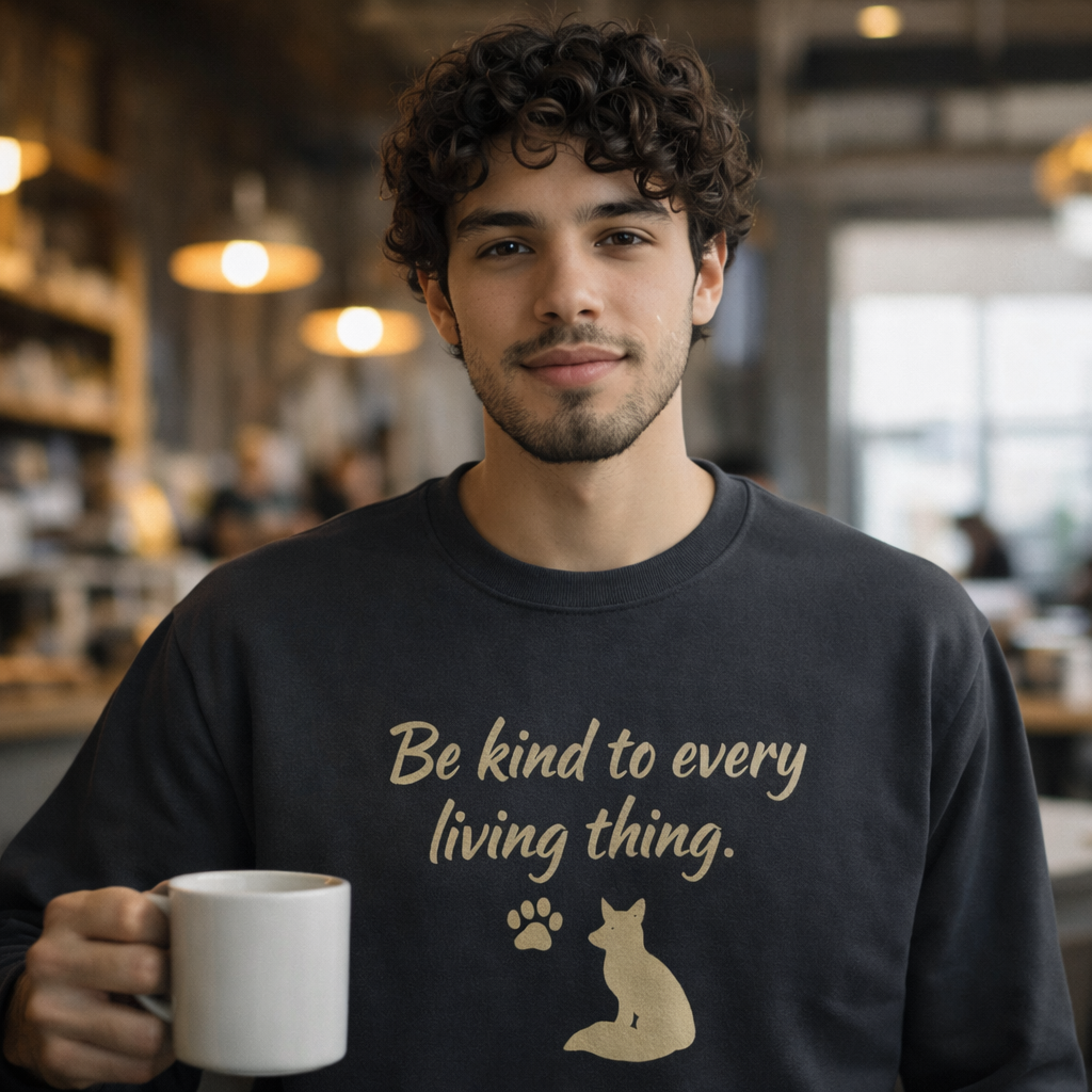 Be Kind to Every Living Thing Sweatshirt – Fox & Paw Edition