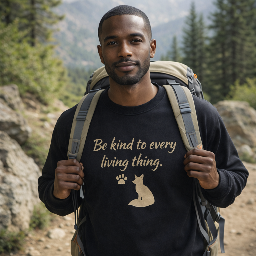 Be Kind to Every Living Thing Sweatshirt – Fox & Paw Edition