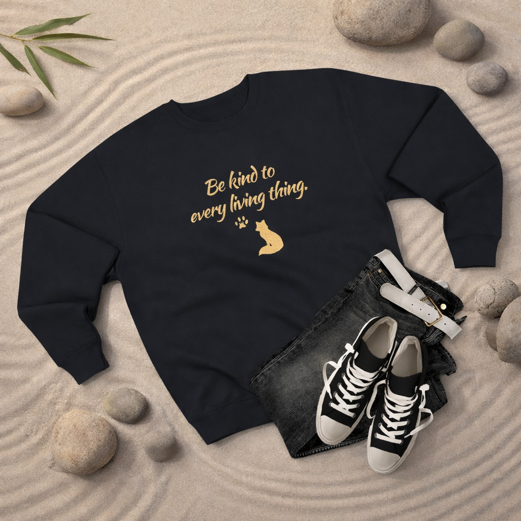 Be Kind to Every Living Thing Sweatshirt – Fox & Paw Edition