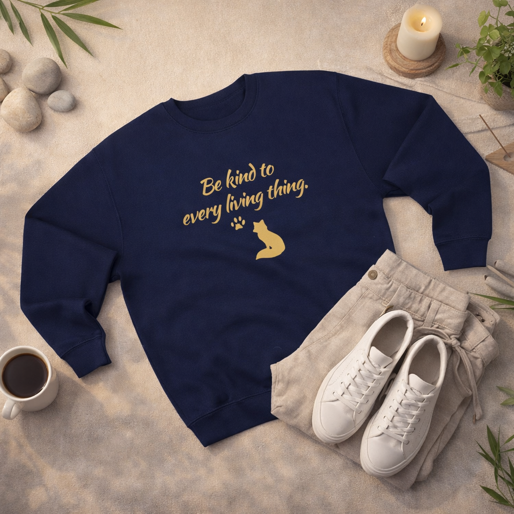 Be Kind to Every Living Thing Sweatshirt – Fox & Paw Edition