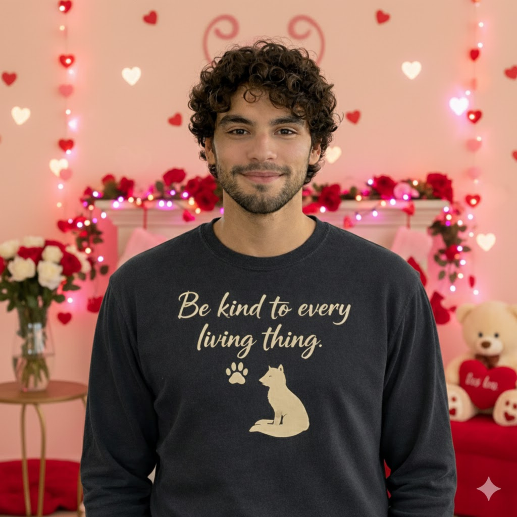 Be Kind to Every Living Thing Sweatshirt – Fox & Paw Edition