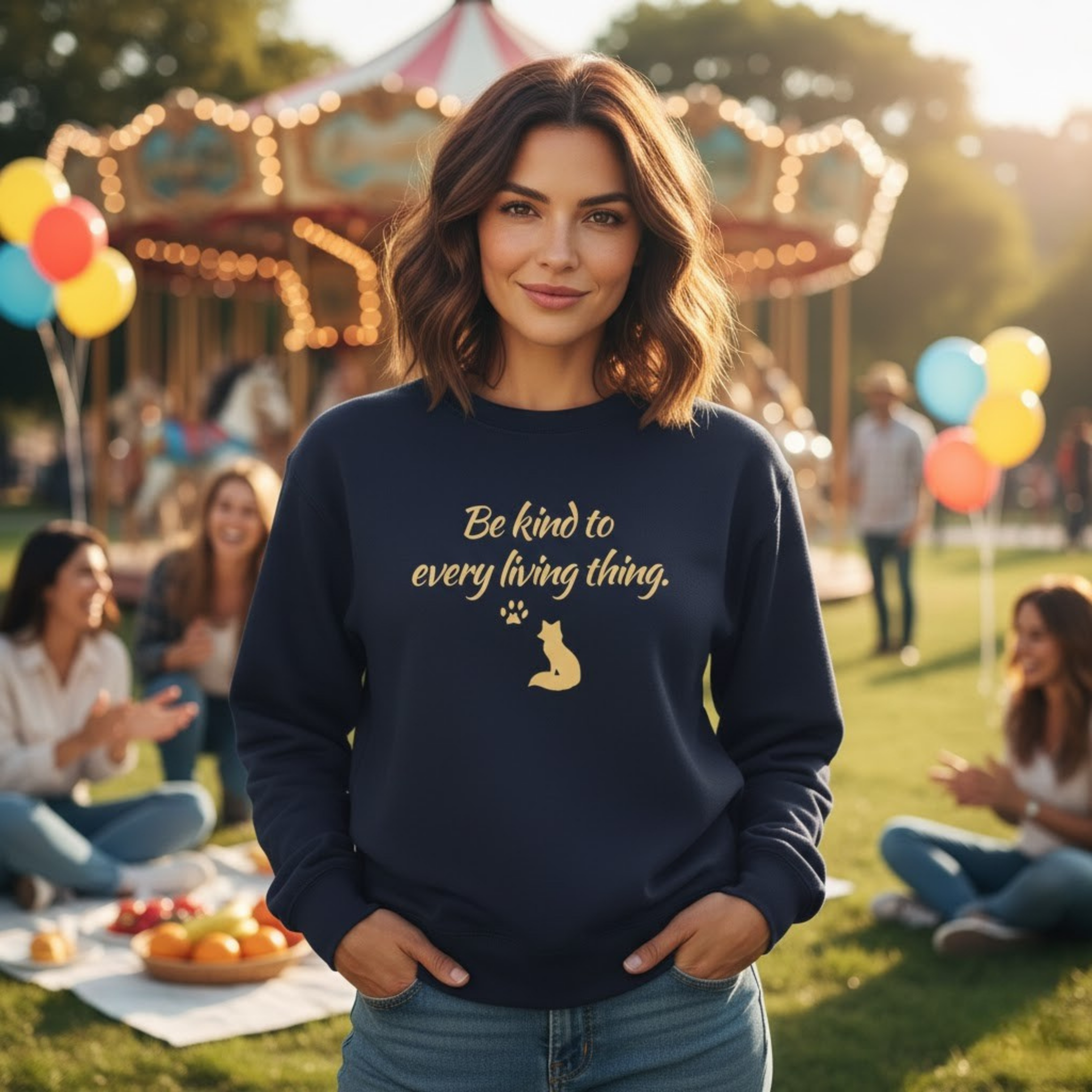 Be Kind to Every Living Thing Sweatshirt – Fox & Paw Edition