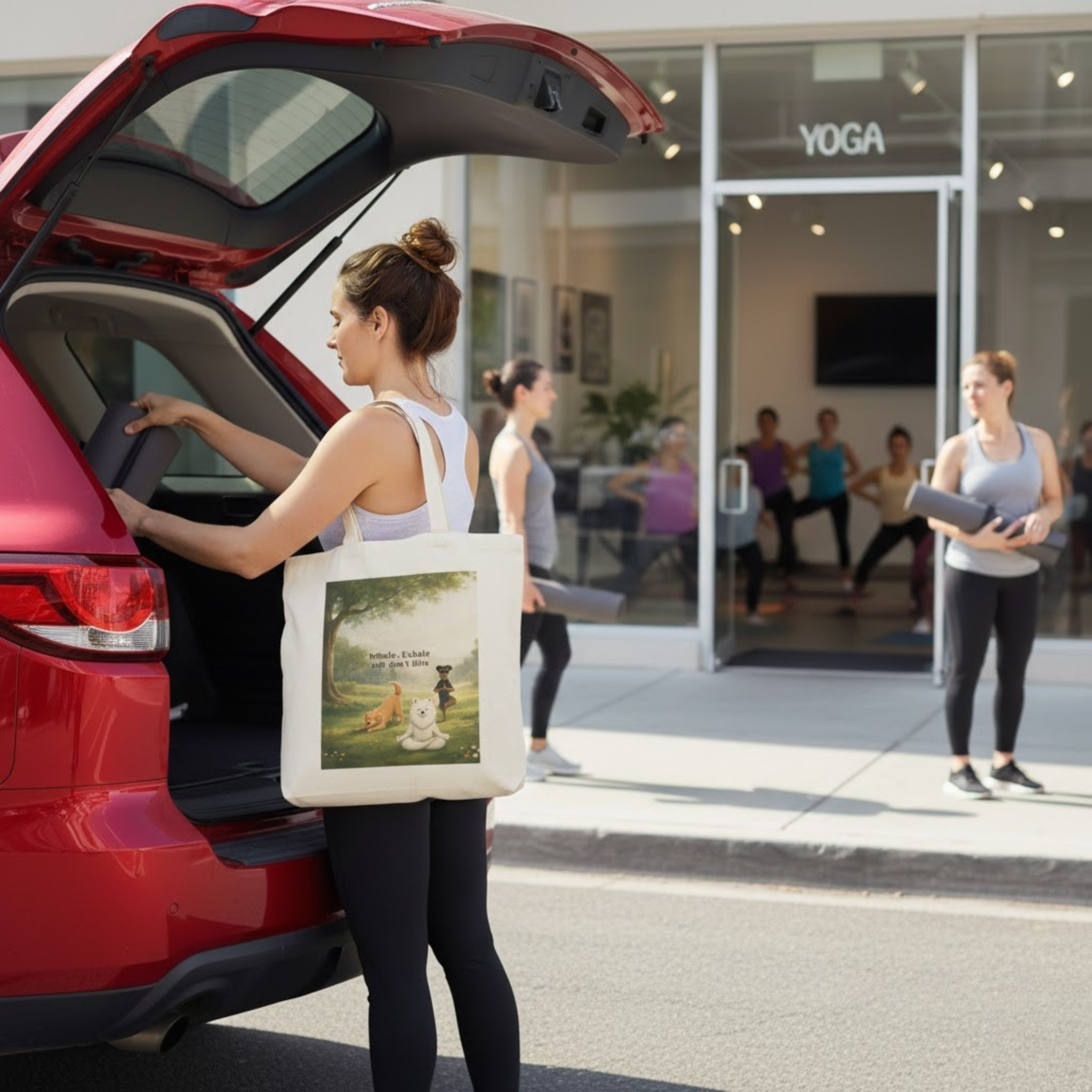 Inhale, Exhale and Don’t Bite – Funny Dog Tote Bag with Custom Option