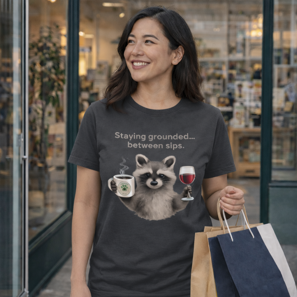 Staying Grounded Between Sips – Raccoon Coffee & Wine Tee