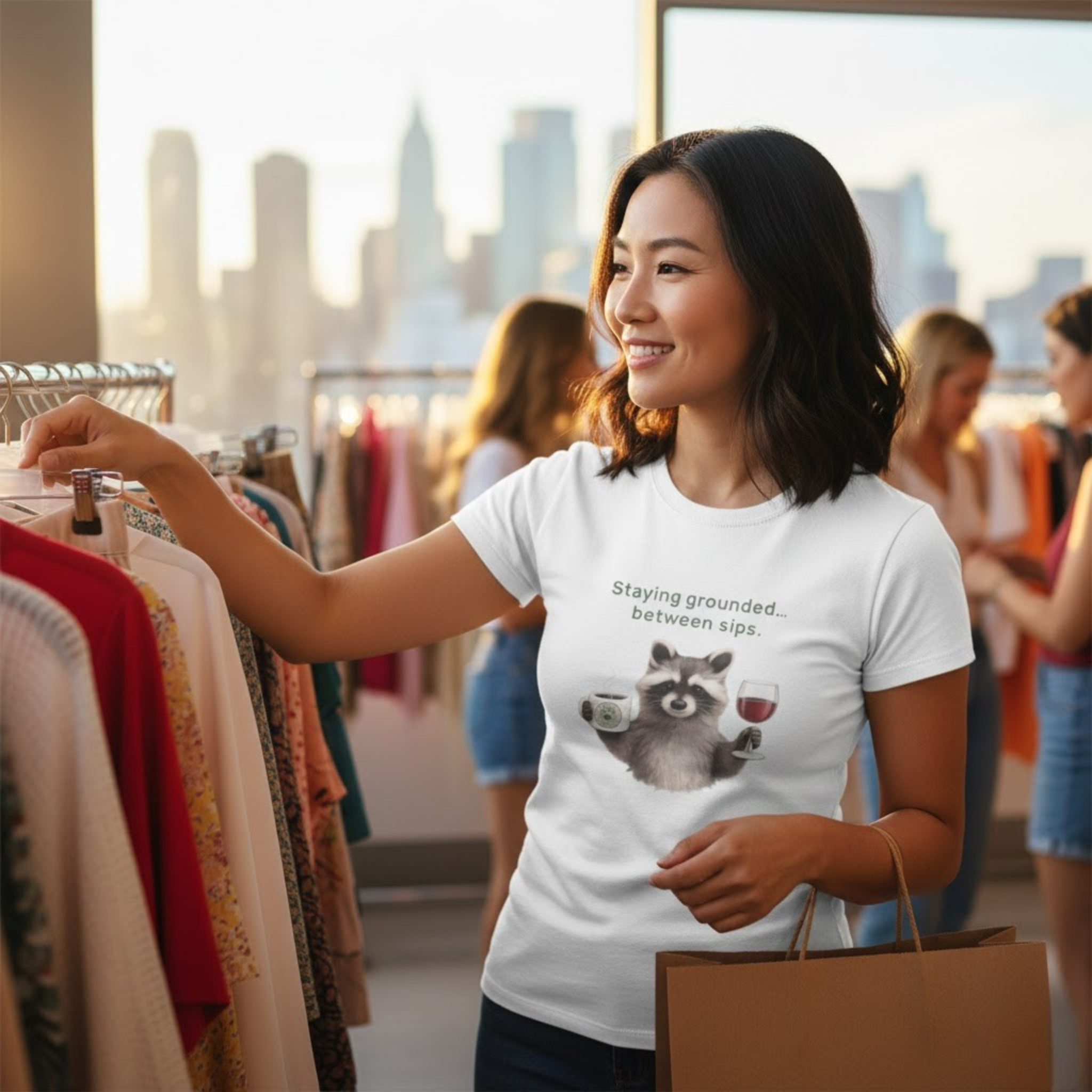 Staying Grounded Between Sips – Raccoon Coffee & Wine Tee
