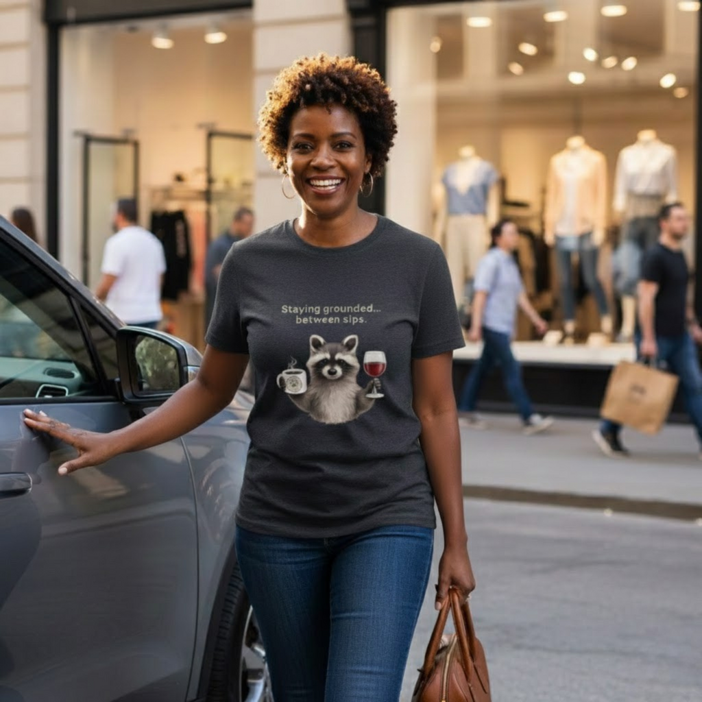 Staying Grounded Between Sips – Raccoon Coffee & Wine Tee