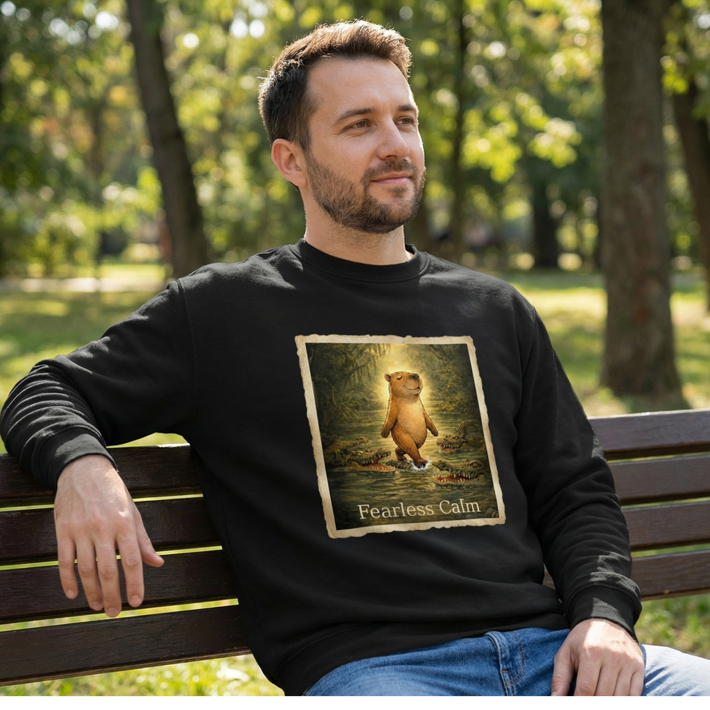 Fearless Calm – Vintage Capybara Unisex Sweatshirt