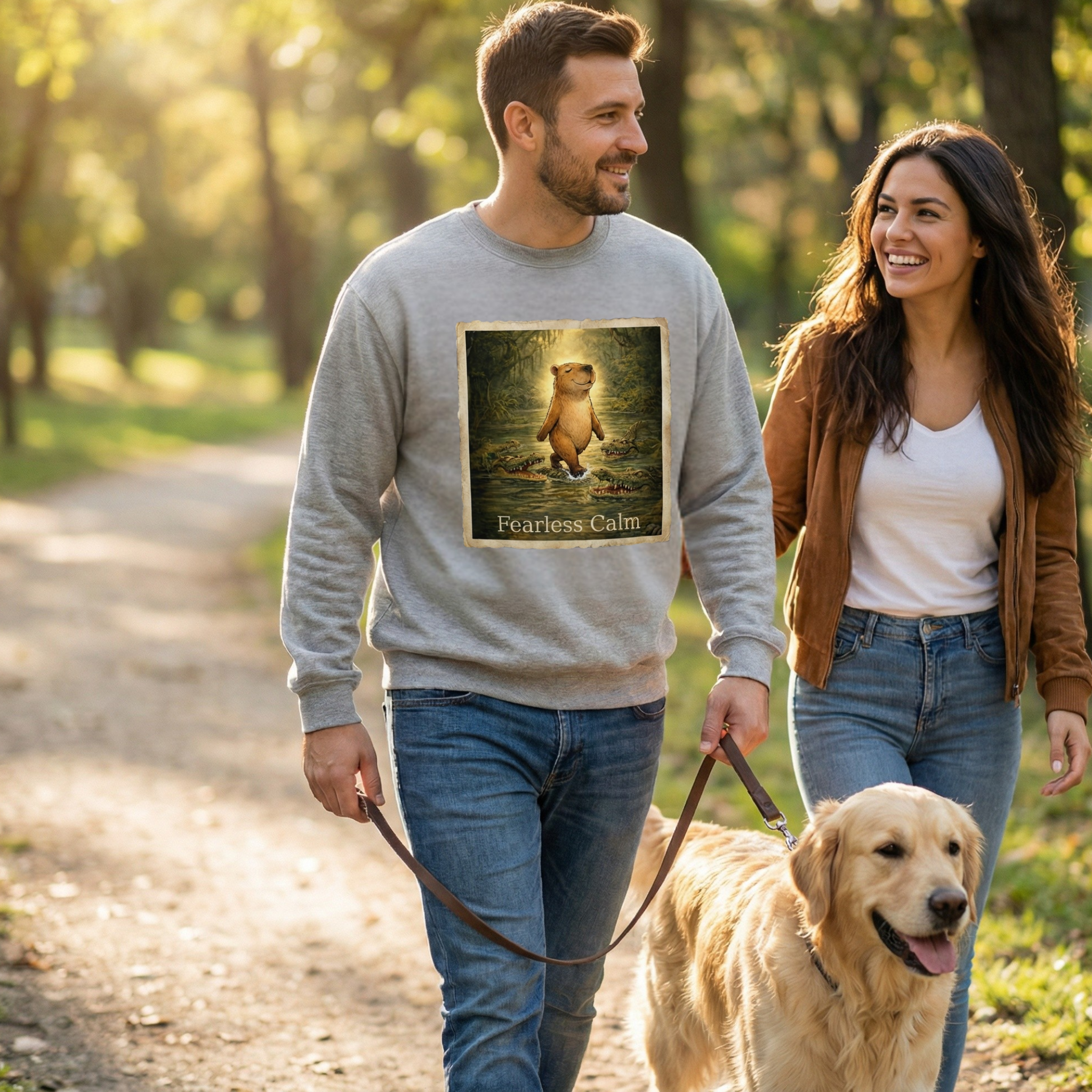 Fearless Calm – Vintage Capybara Unisex Sweatshirt