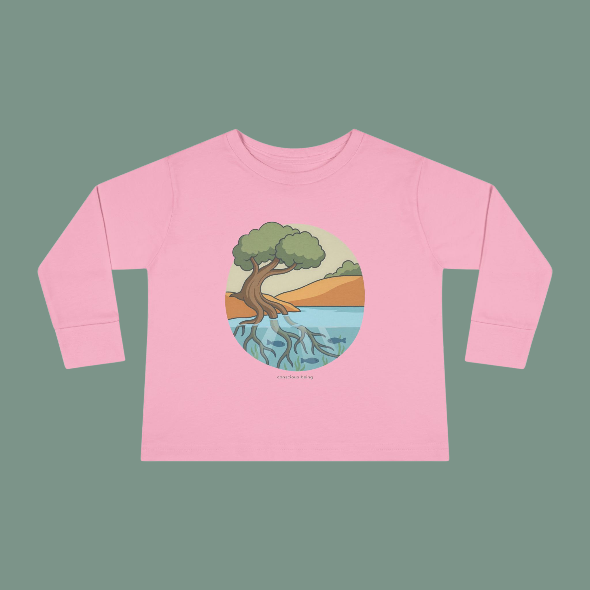 Earth Day Roots of Life Toddler Long Sleeve Tee