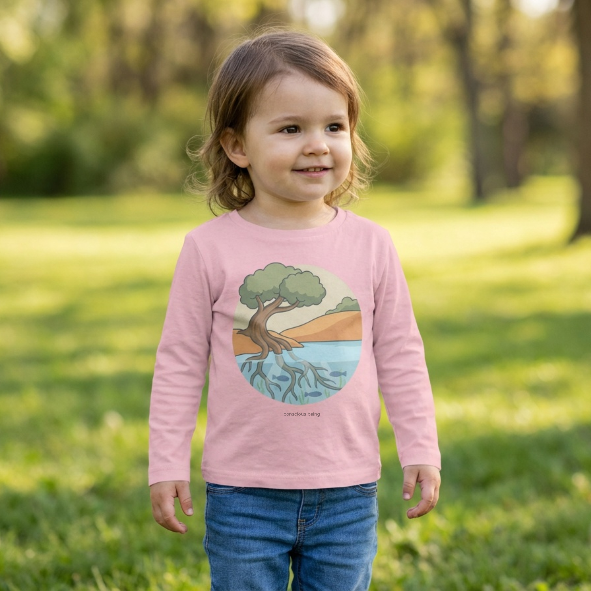 Earth Day Roots of Life Toddler Long Sleeve Tee